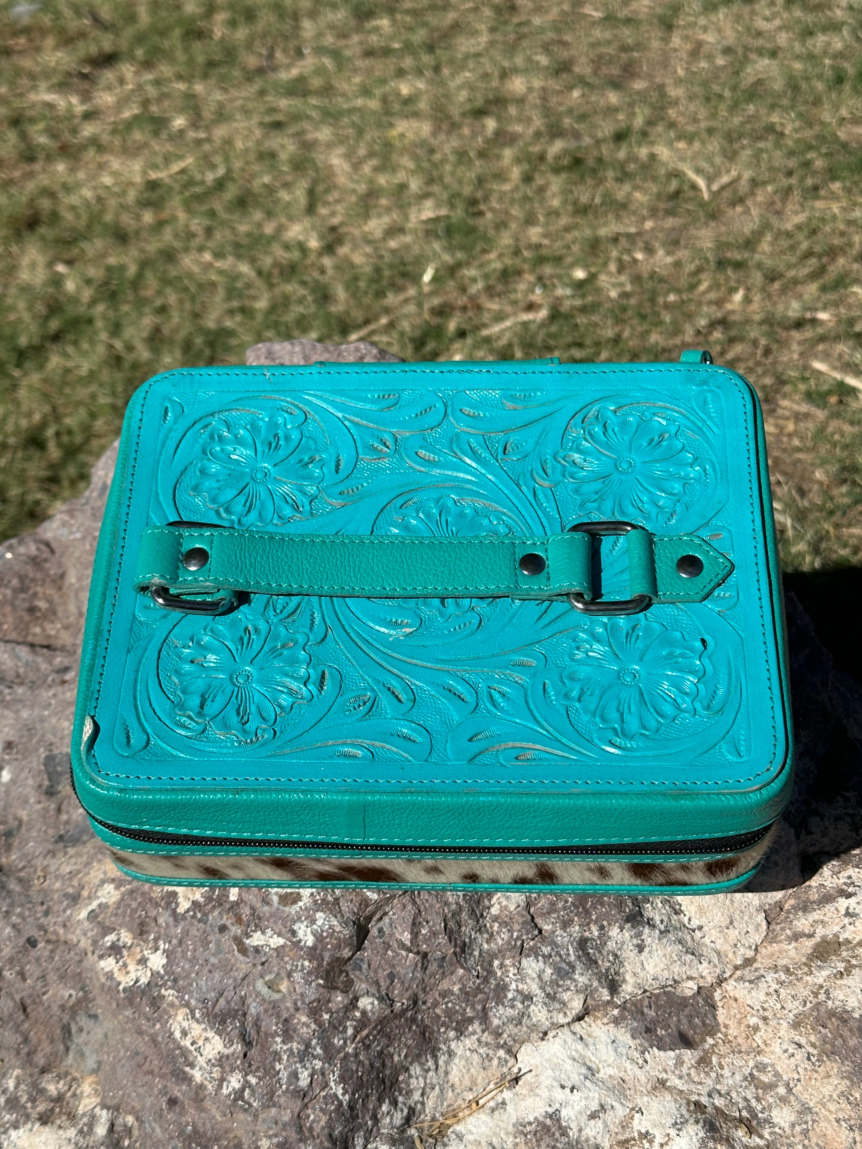 Genuine Tooled Leather & Cowhide Jewelry Box