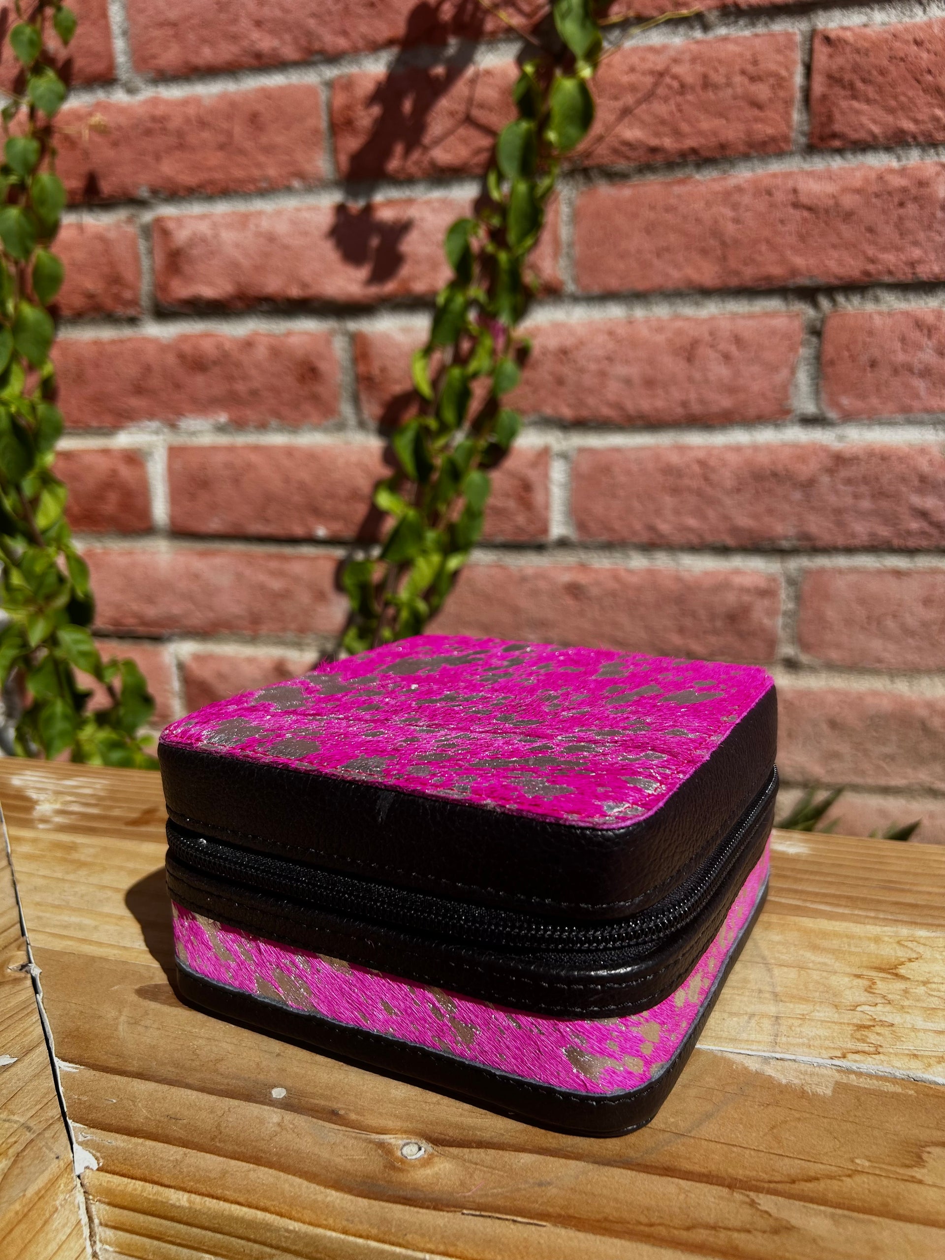 Genuine Leather Cowhide Jewelry Box