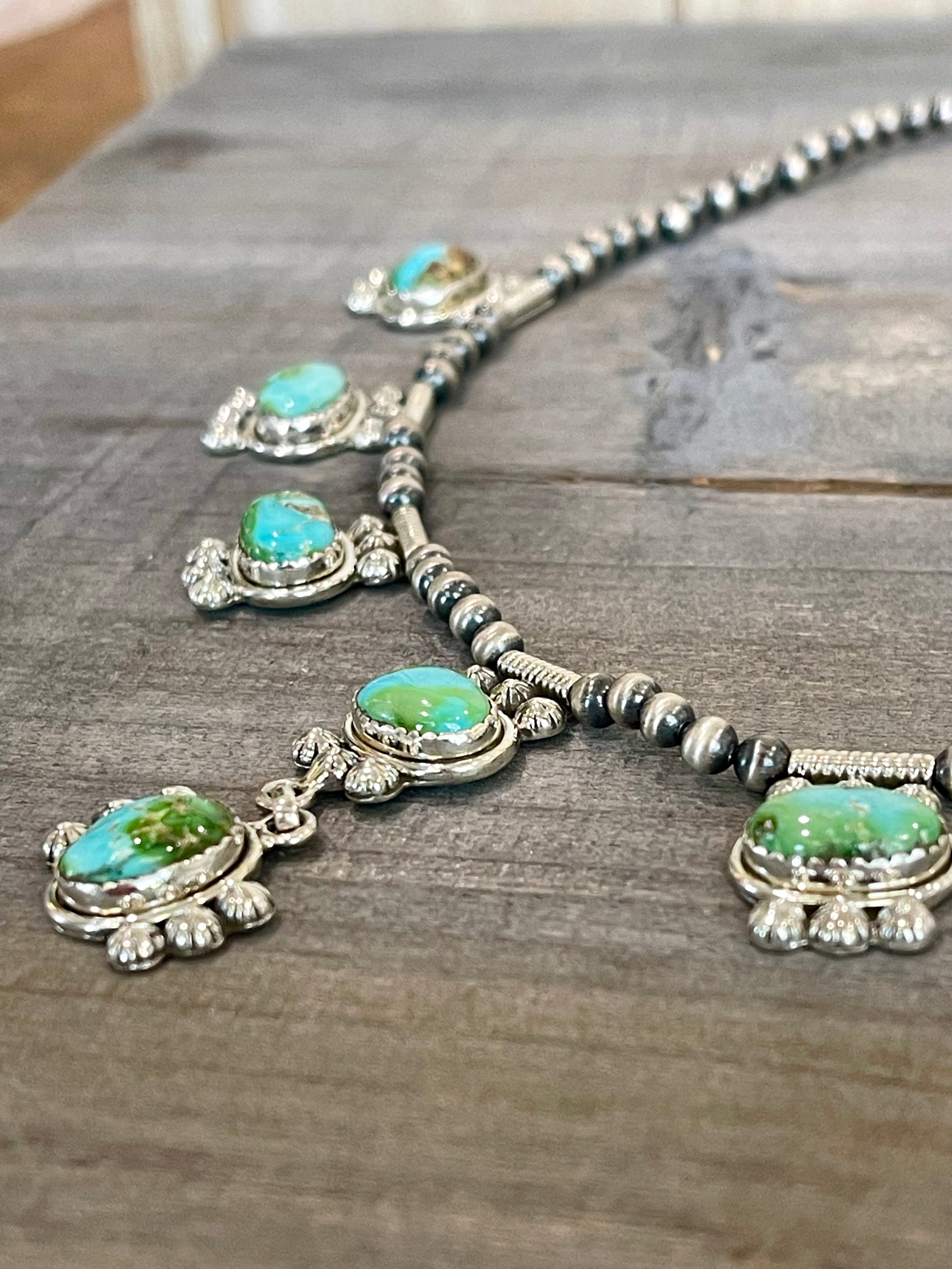 Southwest Handmade Sonoran Mountain Turquoise & Sterling Silver Necklace