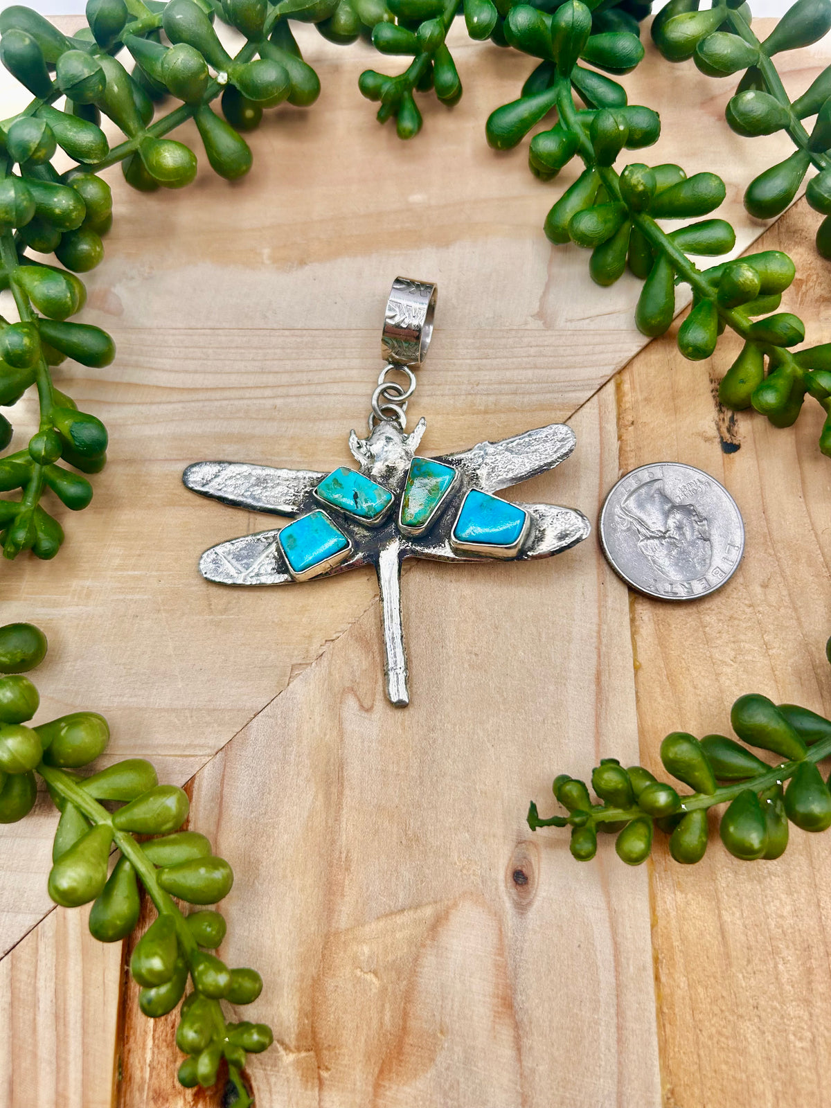 Jude Candelaria Kingman Turquoise & Sterling Silver Pendant
