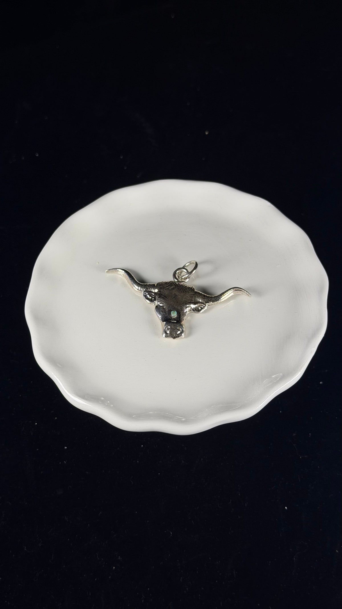 Verick Laweeka Kingman Turquoise & Sterling Silver Long Horn Pendant