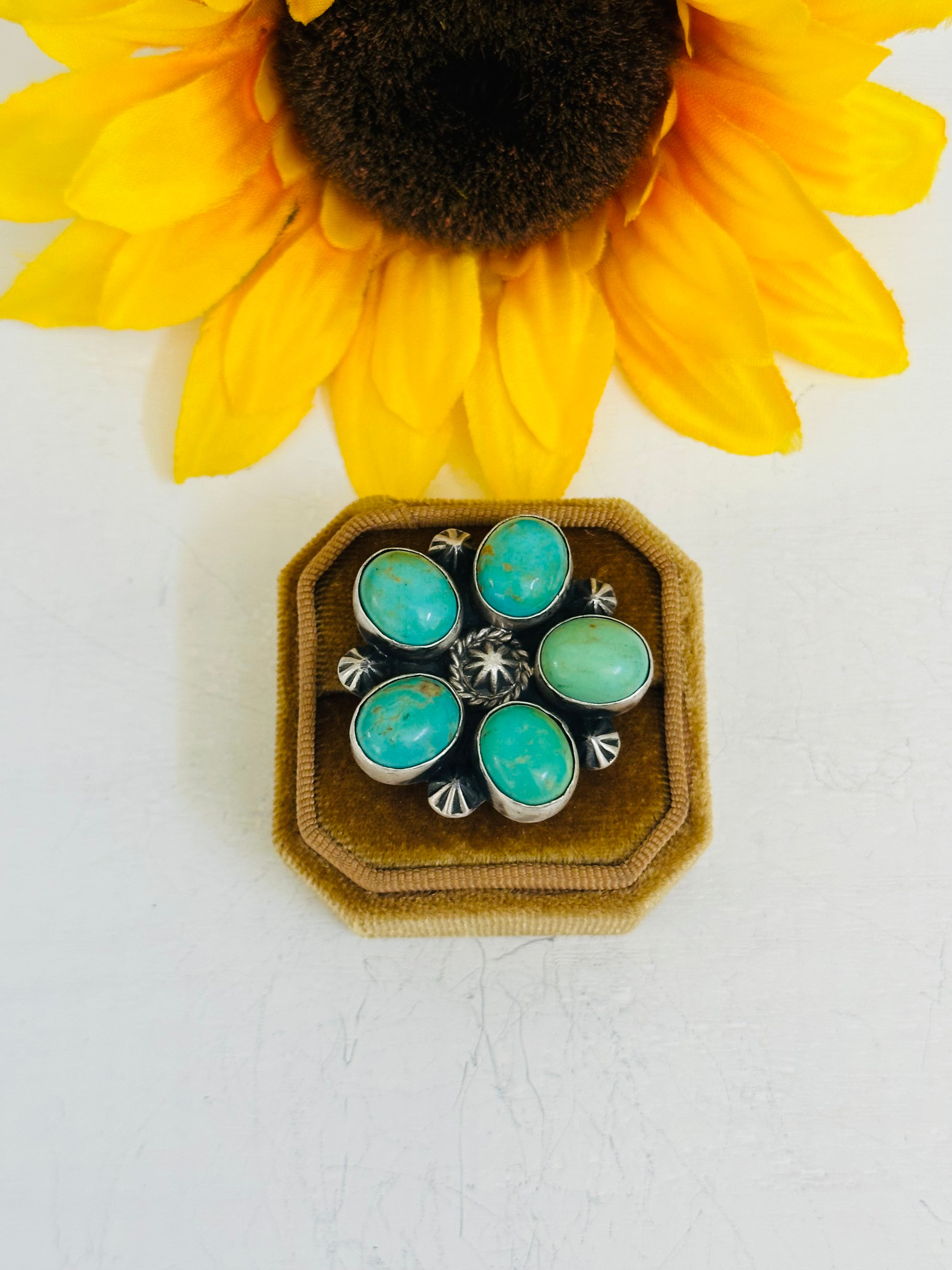 Donovan Skeets Royston Turquoise & Sterling Silver Adjustable Ring