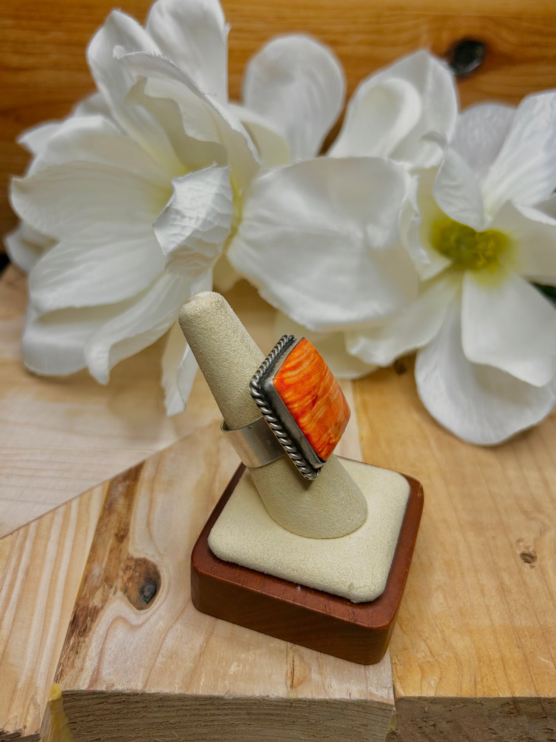 Augustine Largo Spiny Oyster & Sterling Silver Cluster Adjustable Ring