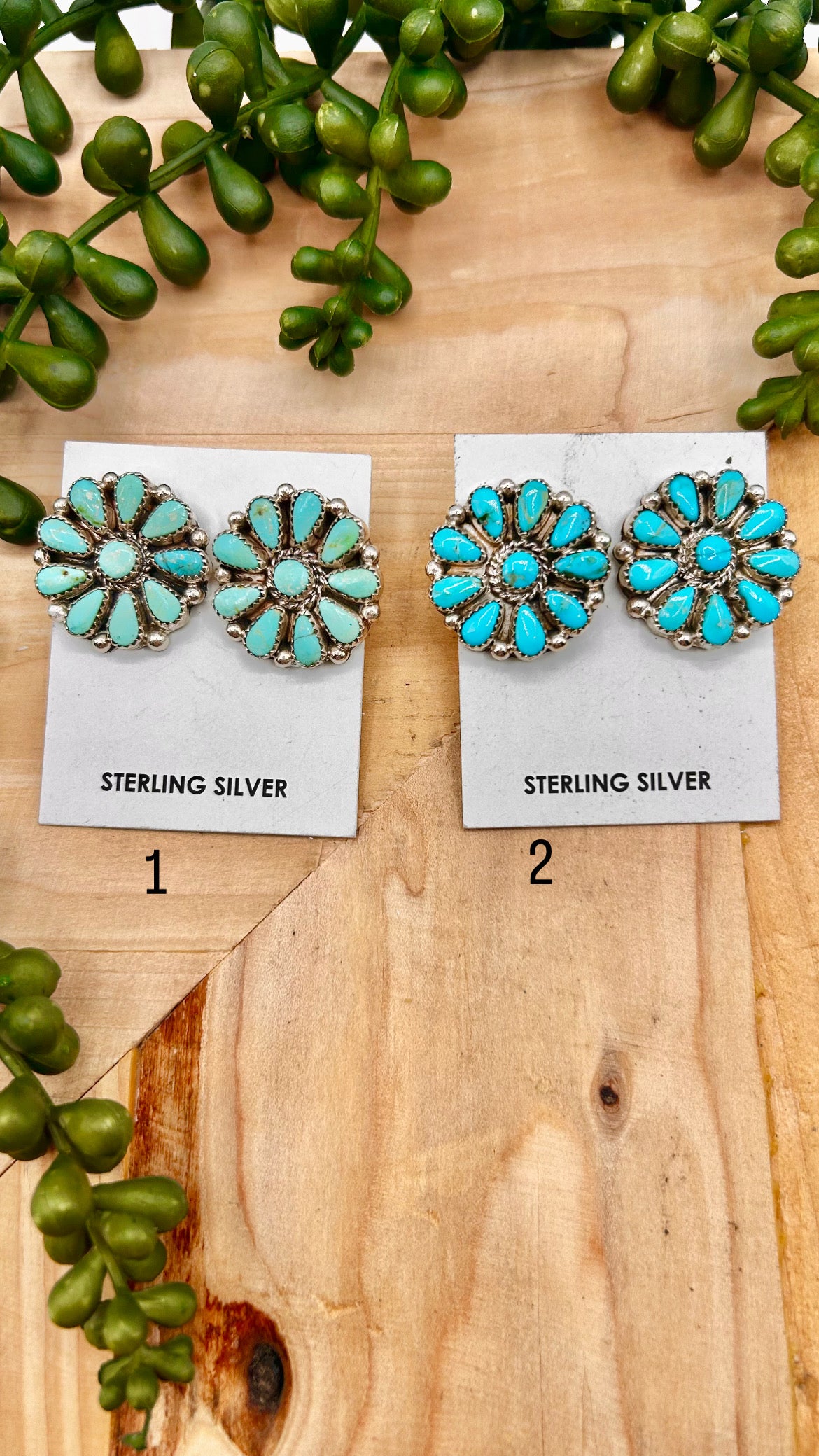 Alicia Wilson Kingman Turquoise & Sterling Silver Post Earrings
