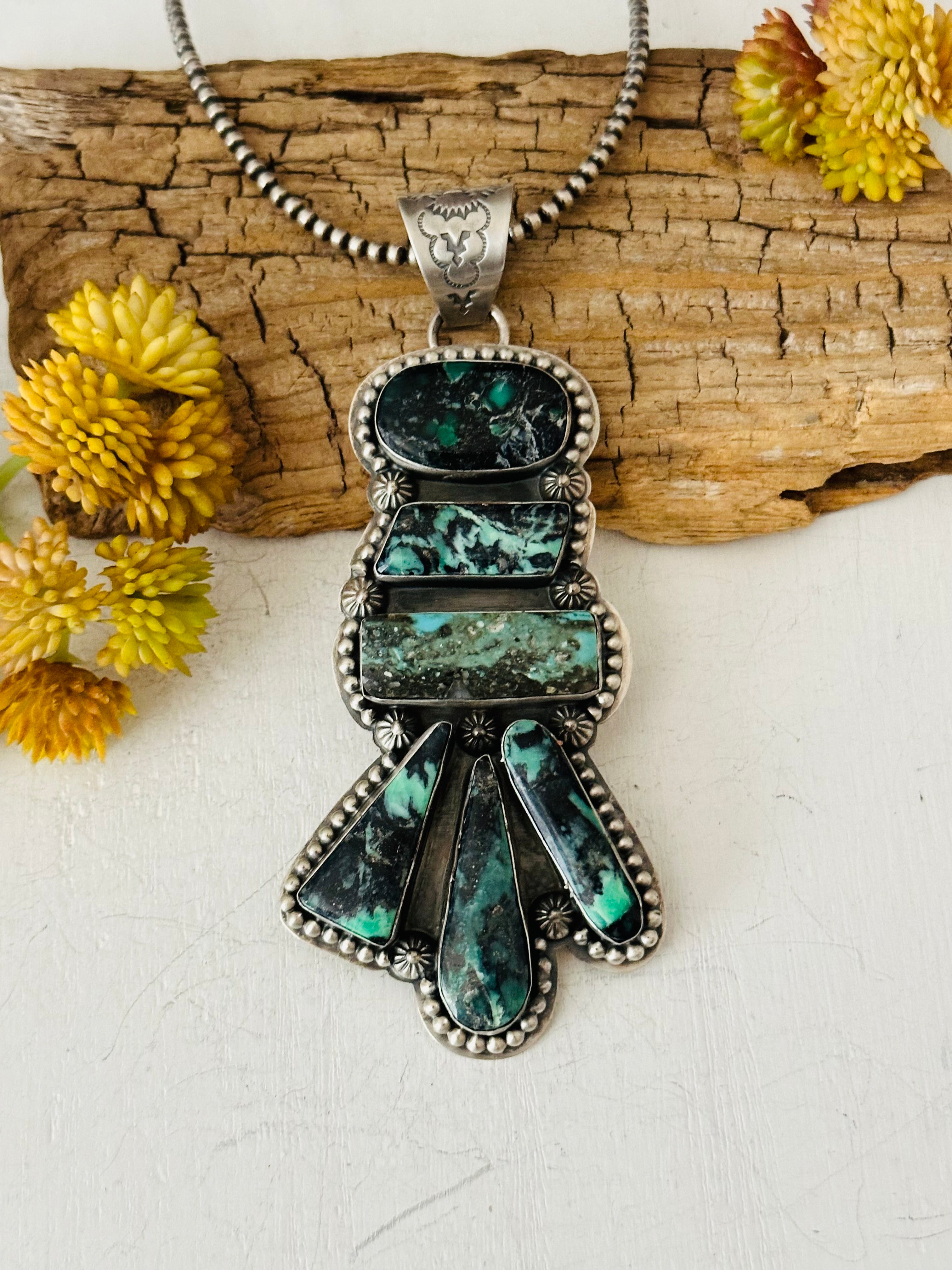 Kevin Begay New Lander Variscite & Sterling Silver Pendant