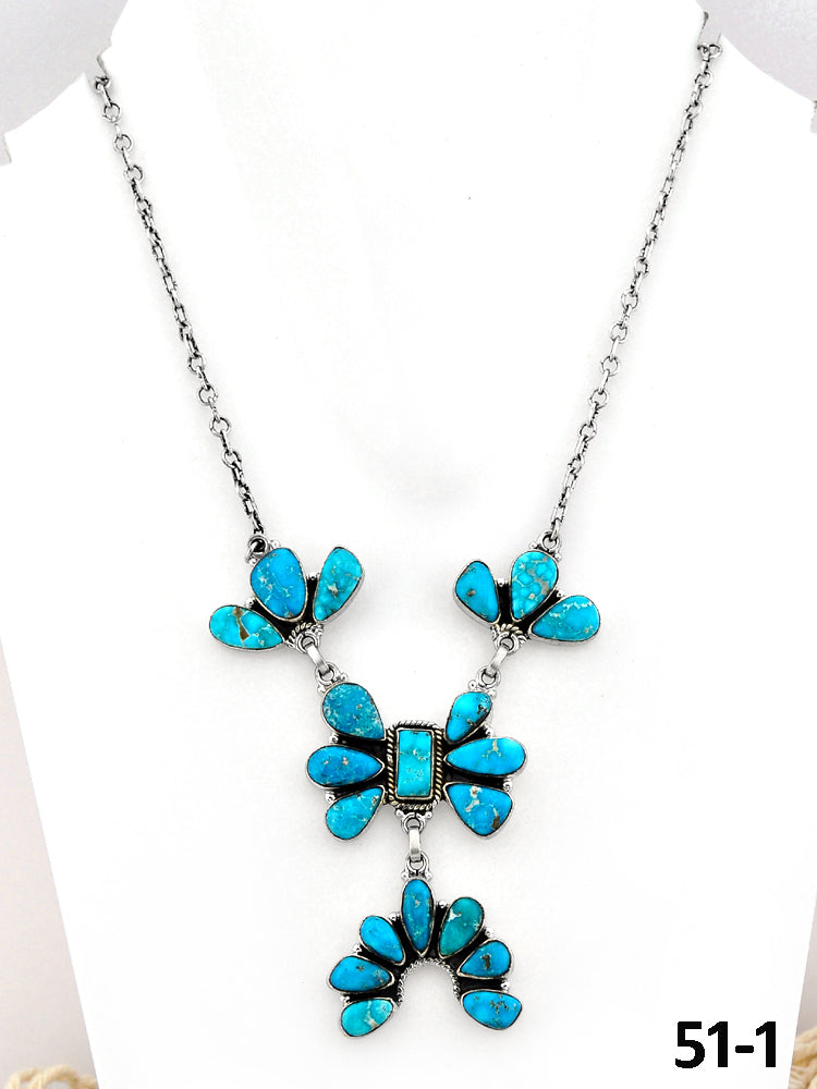 Southwest Made White Water Turquoise & Sterling Silver Necklace
