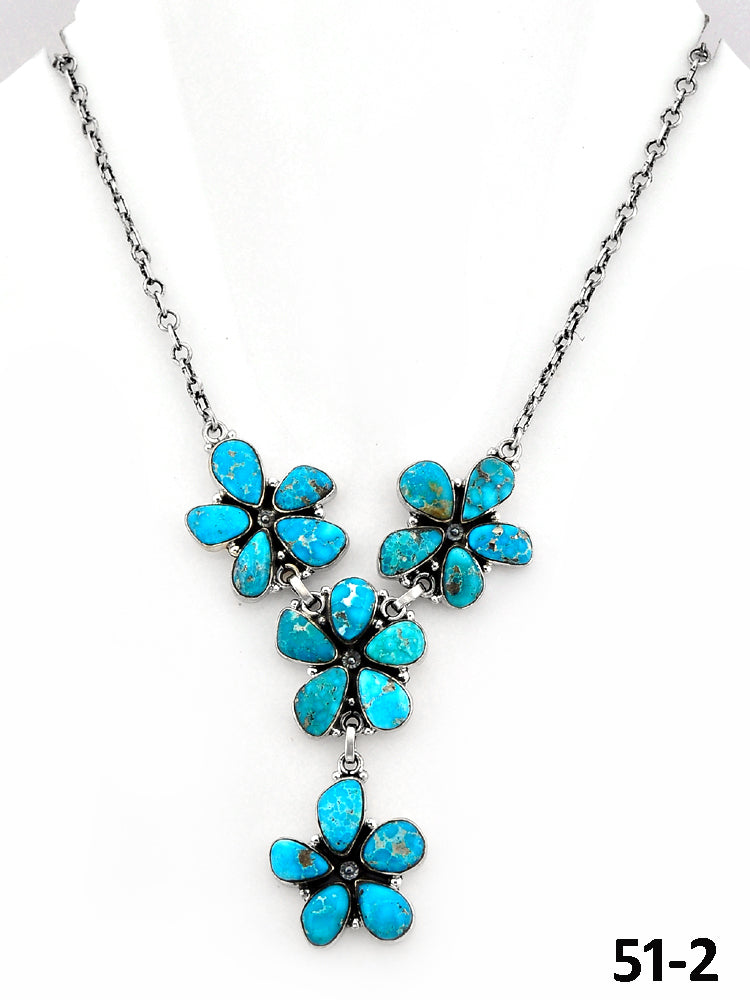 Southwest Made White Water Turquoise & Sterling Silver Necklace