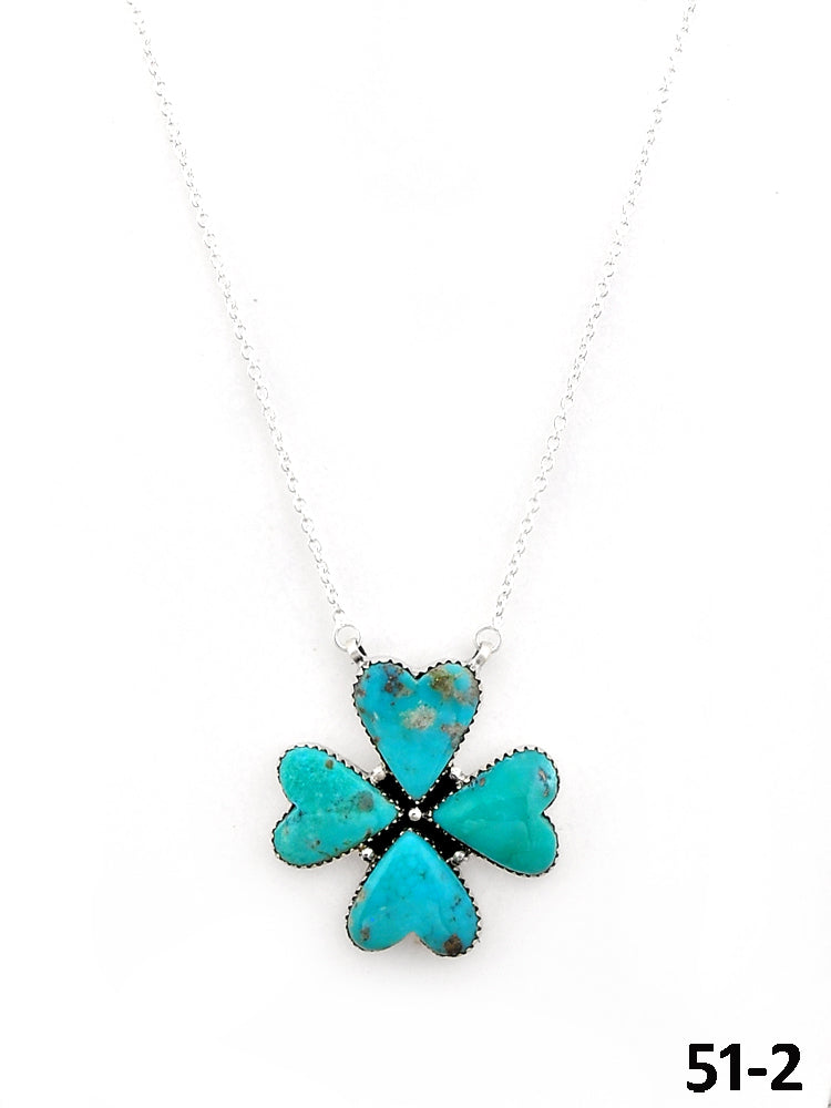 Southwest Made Campitos Turquoise & Sterling Silver Necklace 51-2