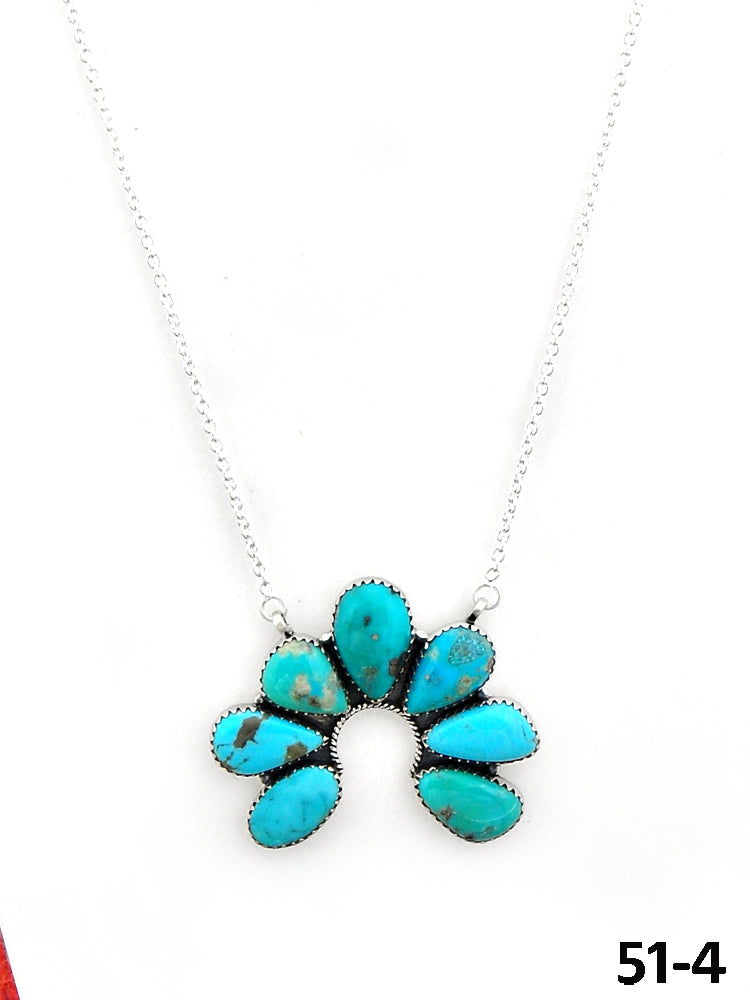 Southwest Made Campitos Turquoise & Sterling Silver Necklace 51-4