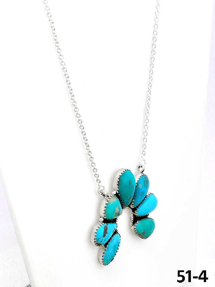 Southwest Made Campitos Turquoise & Sterling Silver Necklace 51-4