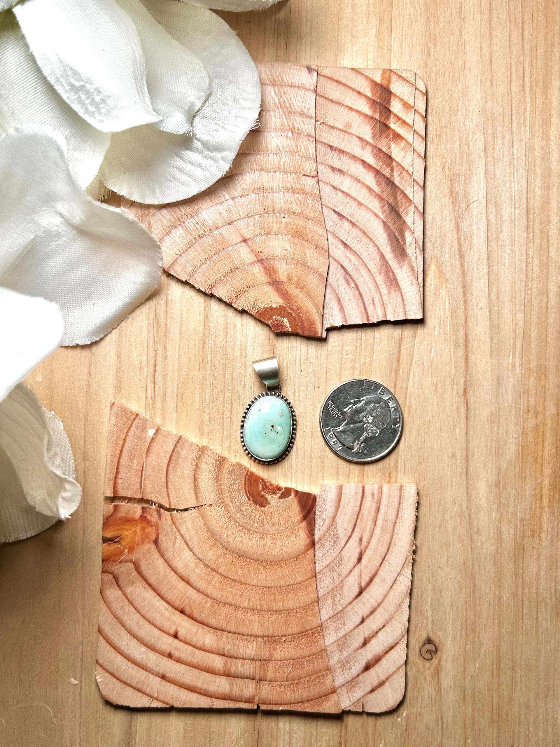 Navajo Made Royston Turquoise & Sterling Silver Pendant