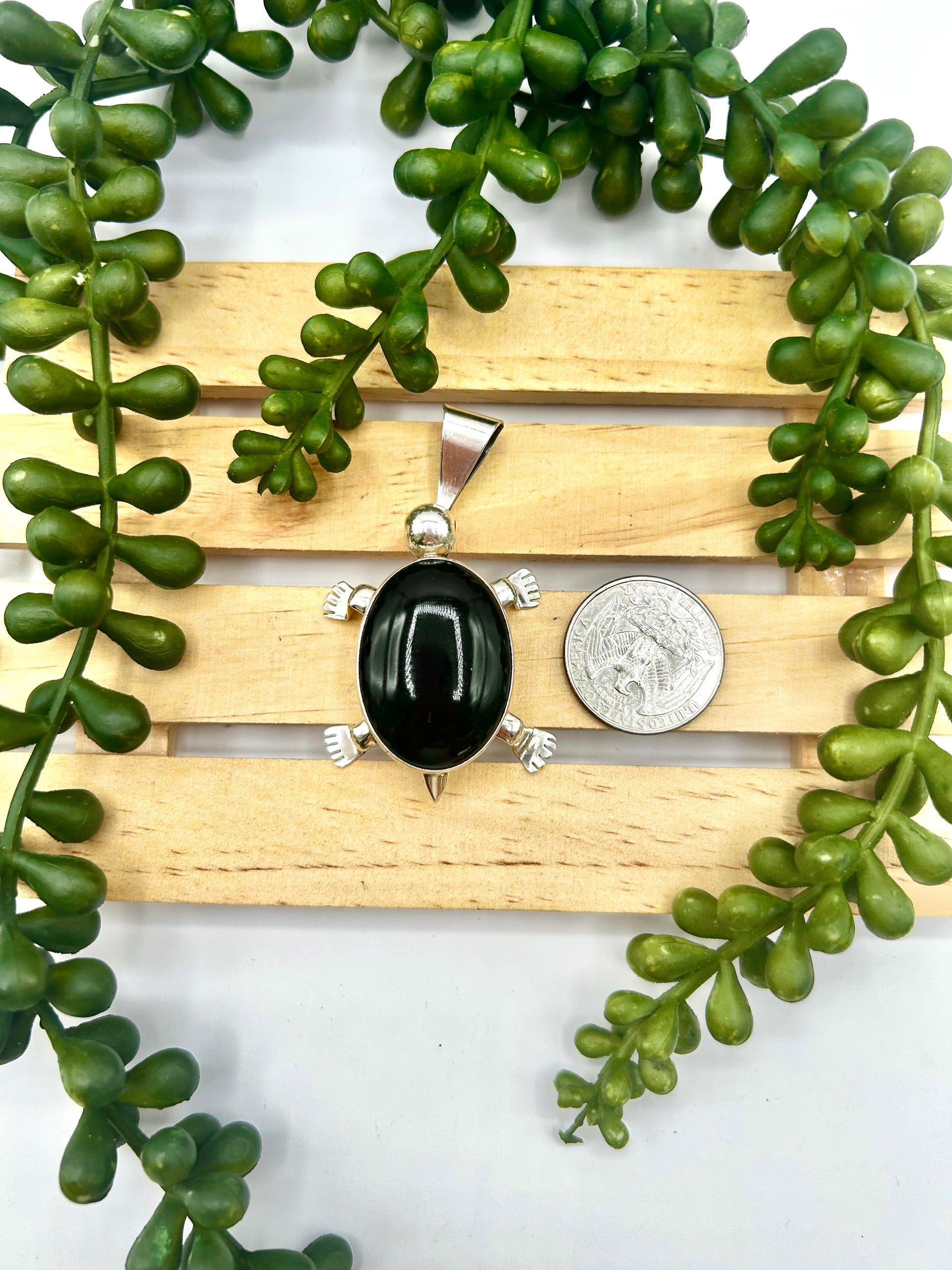 Paul Livingston Onyx & Sterling Silver Pendant/Pin