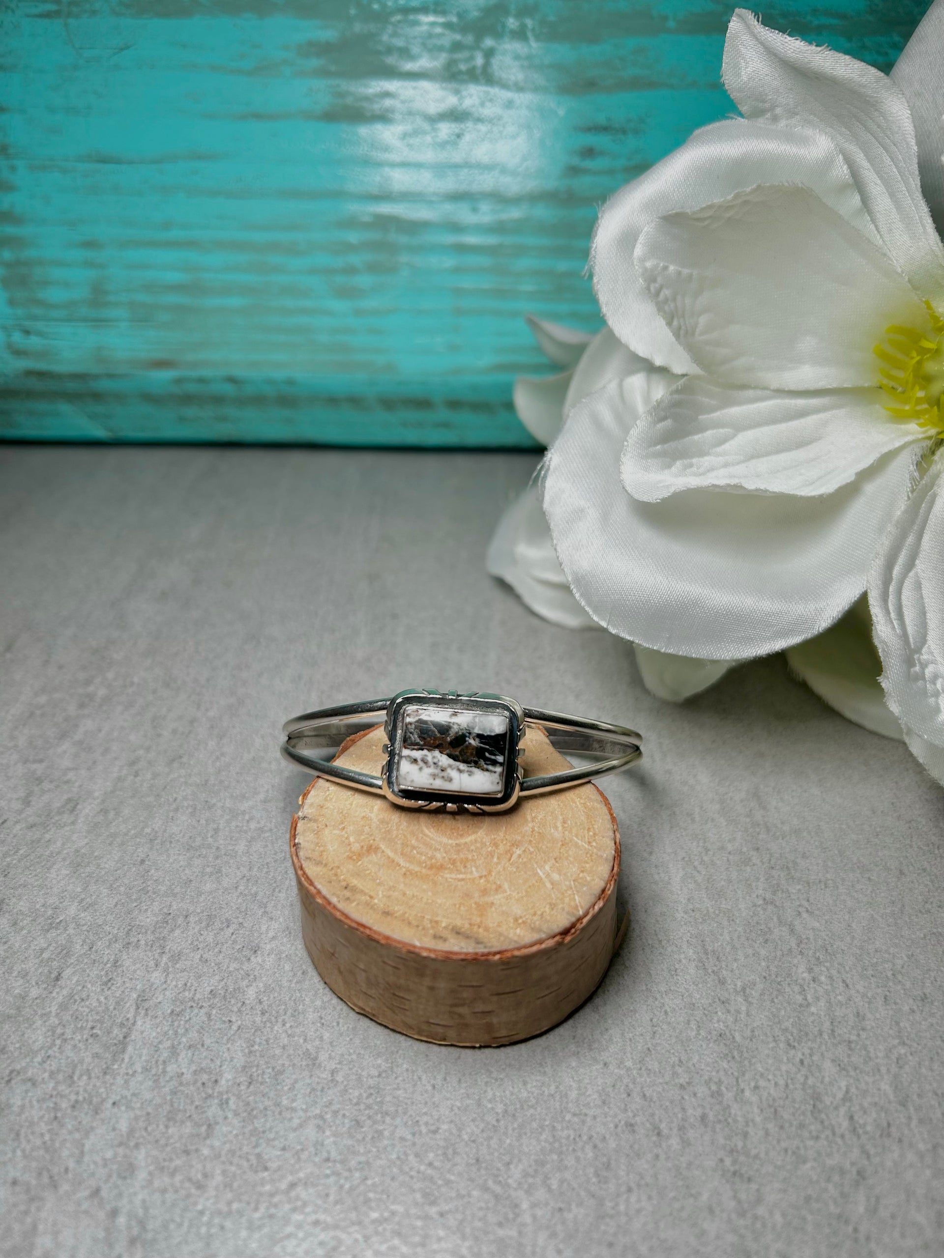 Rita Lee White Buffalo &  Sterling Silver Cuff Bracelet