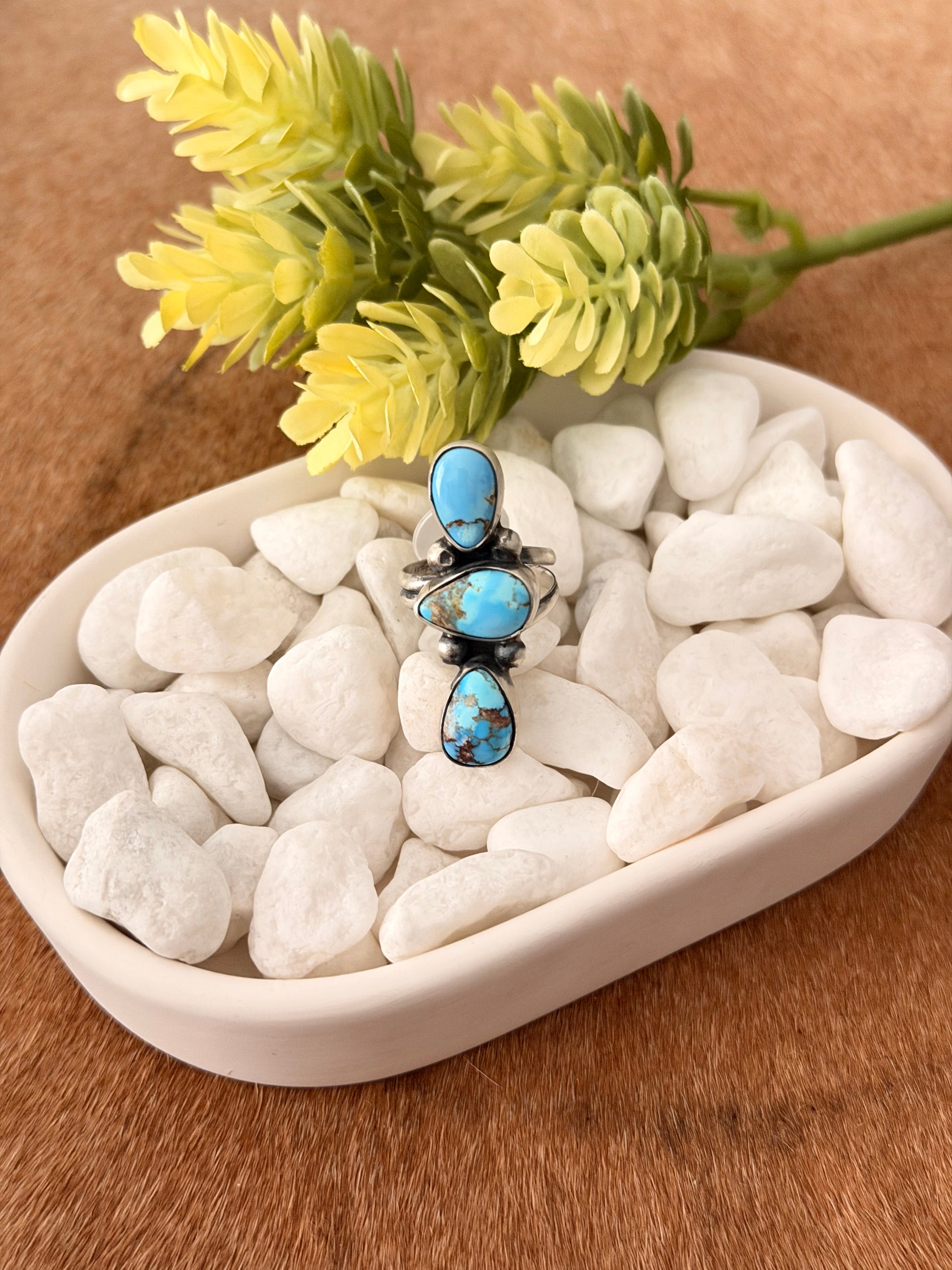 Danny Henio Golden Hills Turquoise & Sterling Silver Adjustable Ring