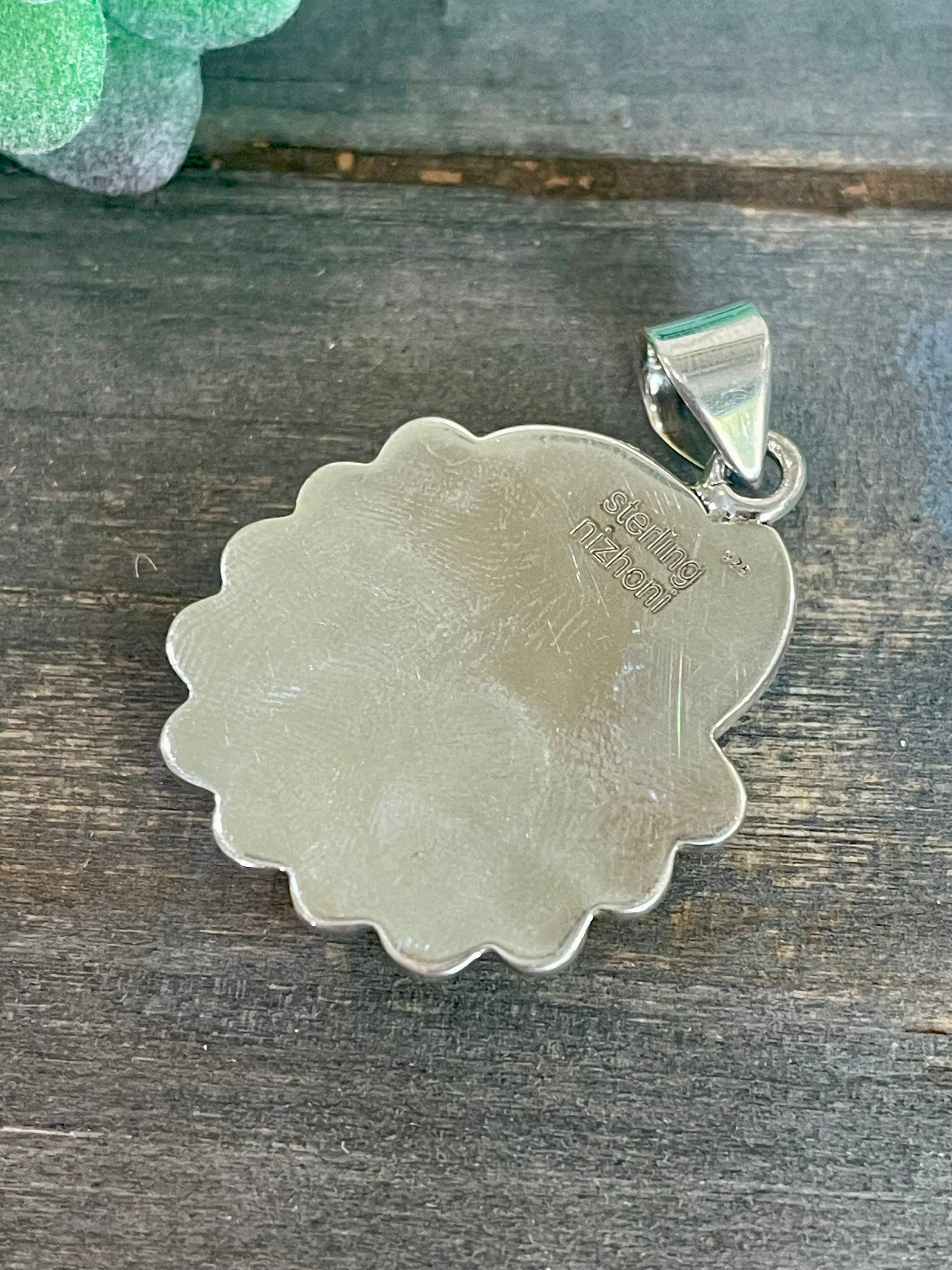 Southwest Palomino Variscite & Sterling Silver Pendant