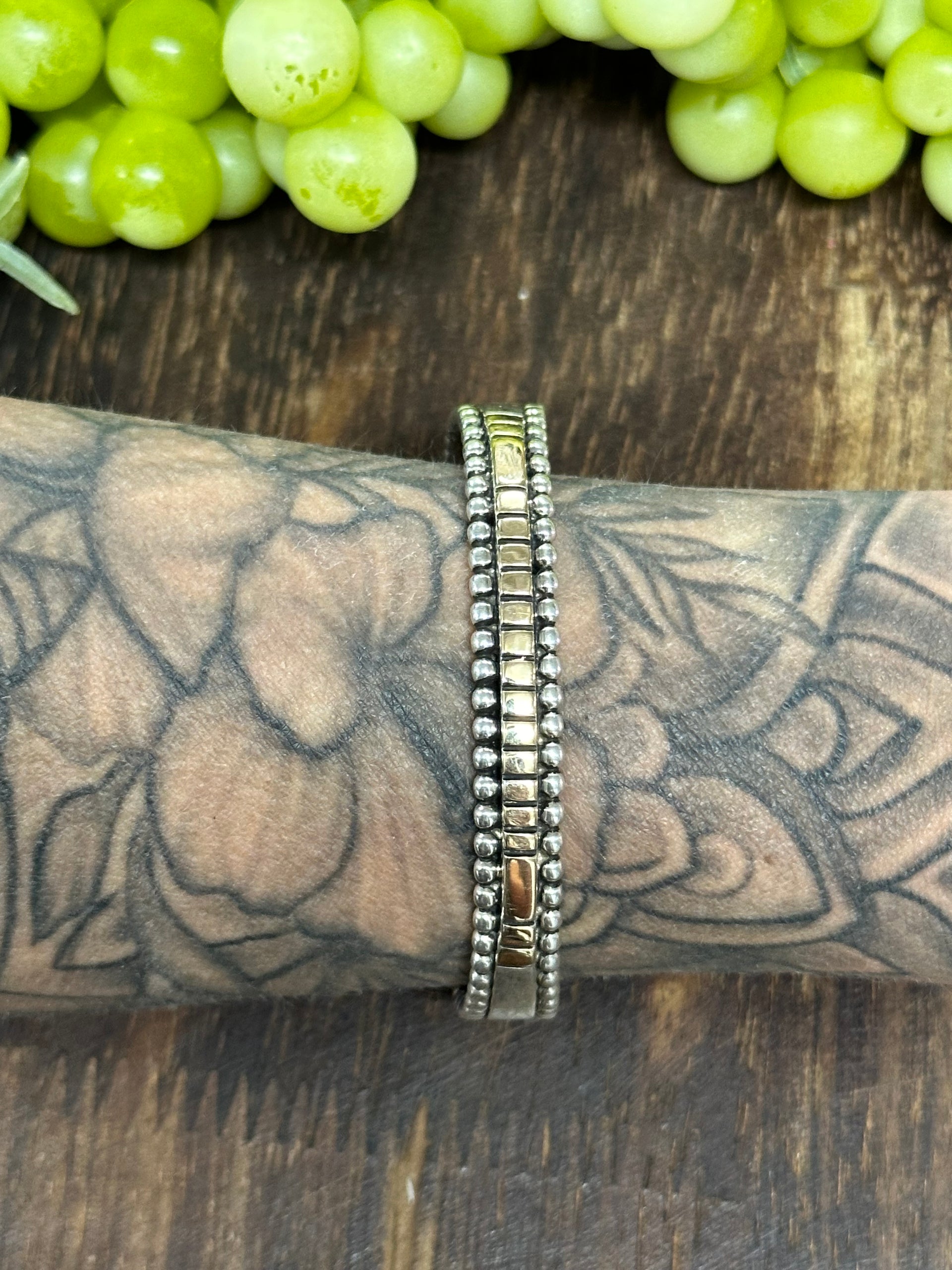 Jonathan Nez 14K Gold & Sterling Silver Cuff Bracelet