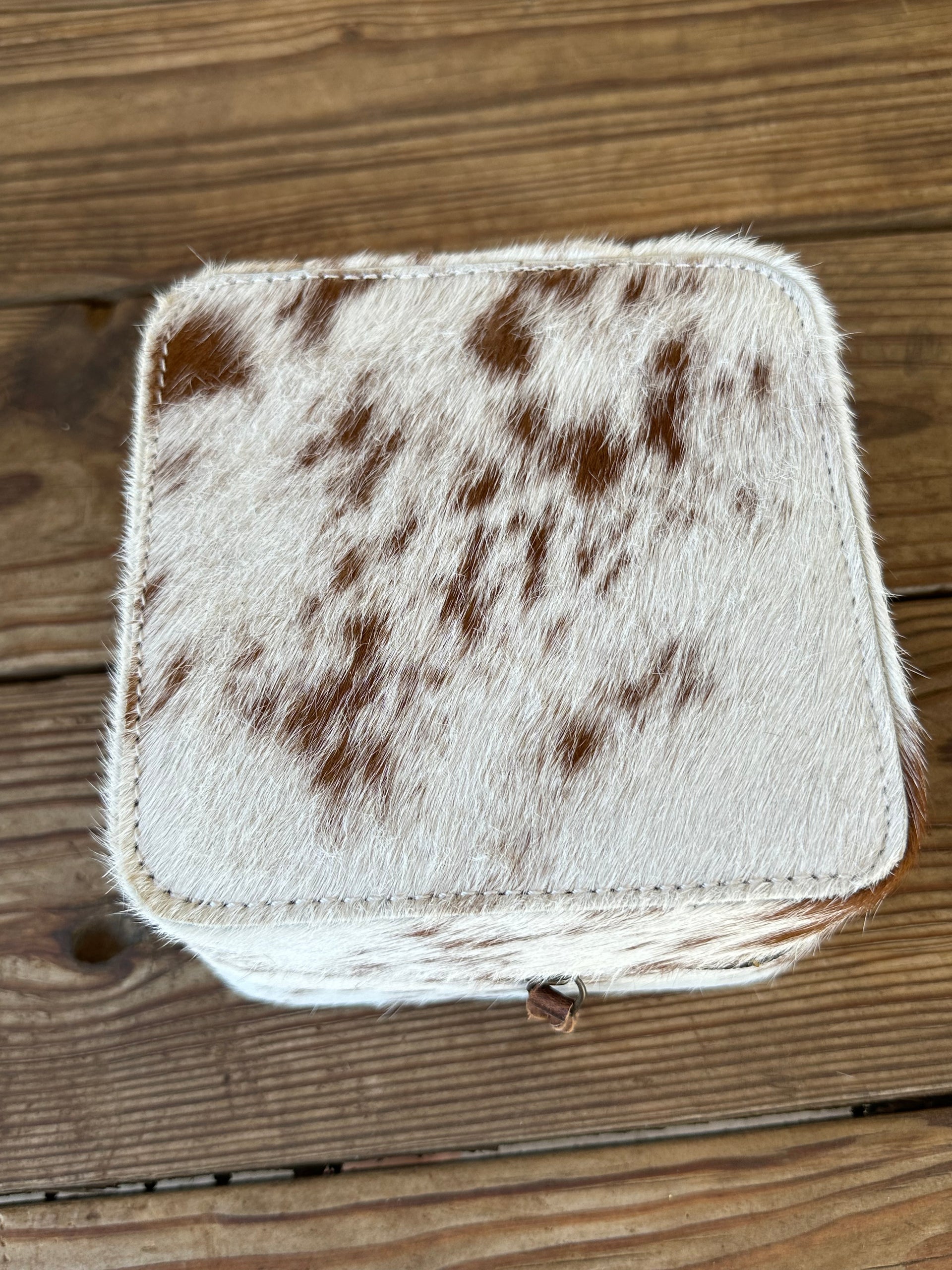 Genuine Leather Cowhide Jewelry Box
