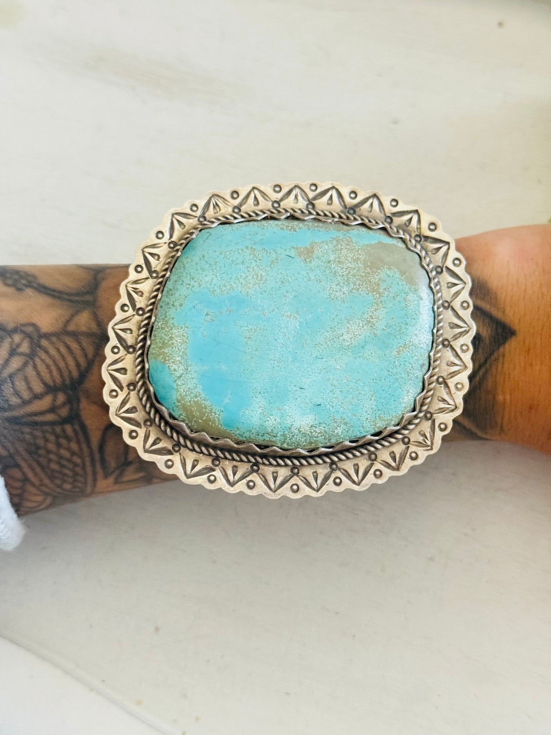 Danny Henio #8 Turquoise & Sterling Silver Cuff Bracelet