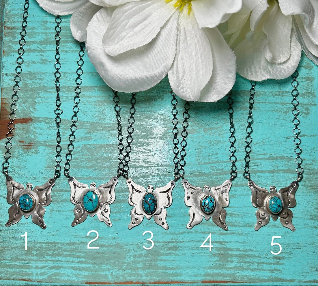 Navajo Made Egyptian Turquoise & Sterling Sliver Necklace