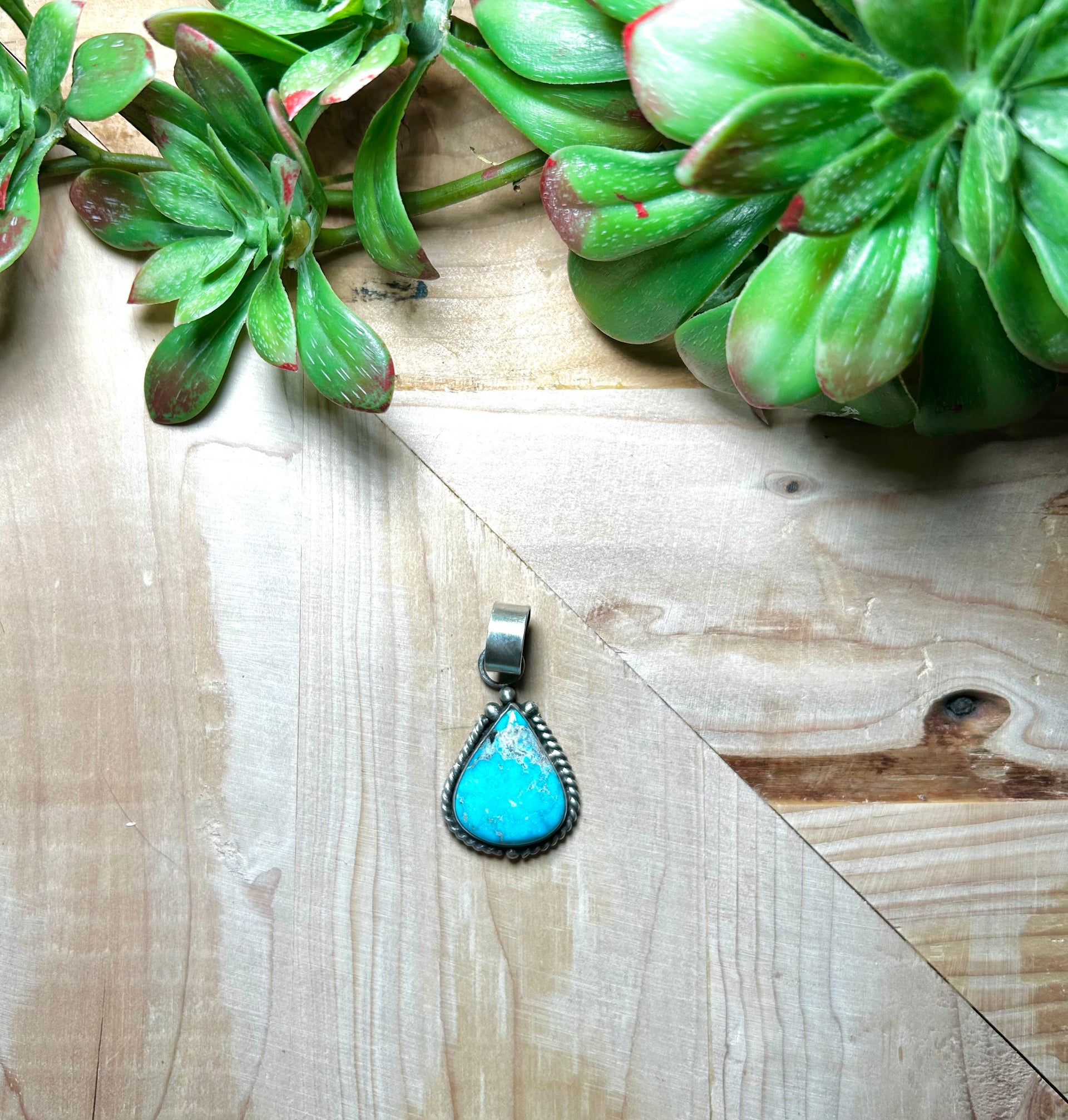 Zachariah David Blue Bird Turquoise & Sterling Silver Pendant