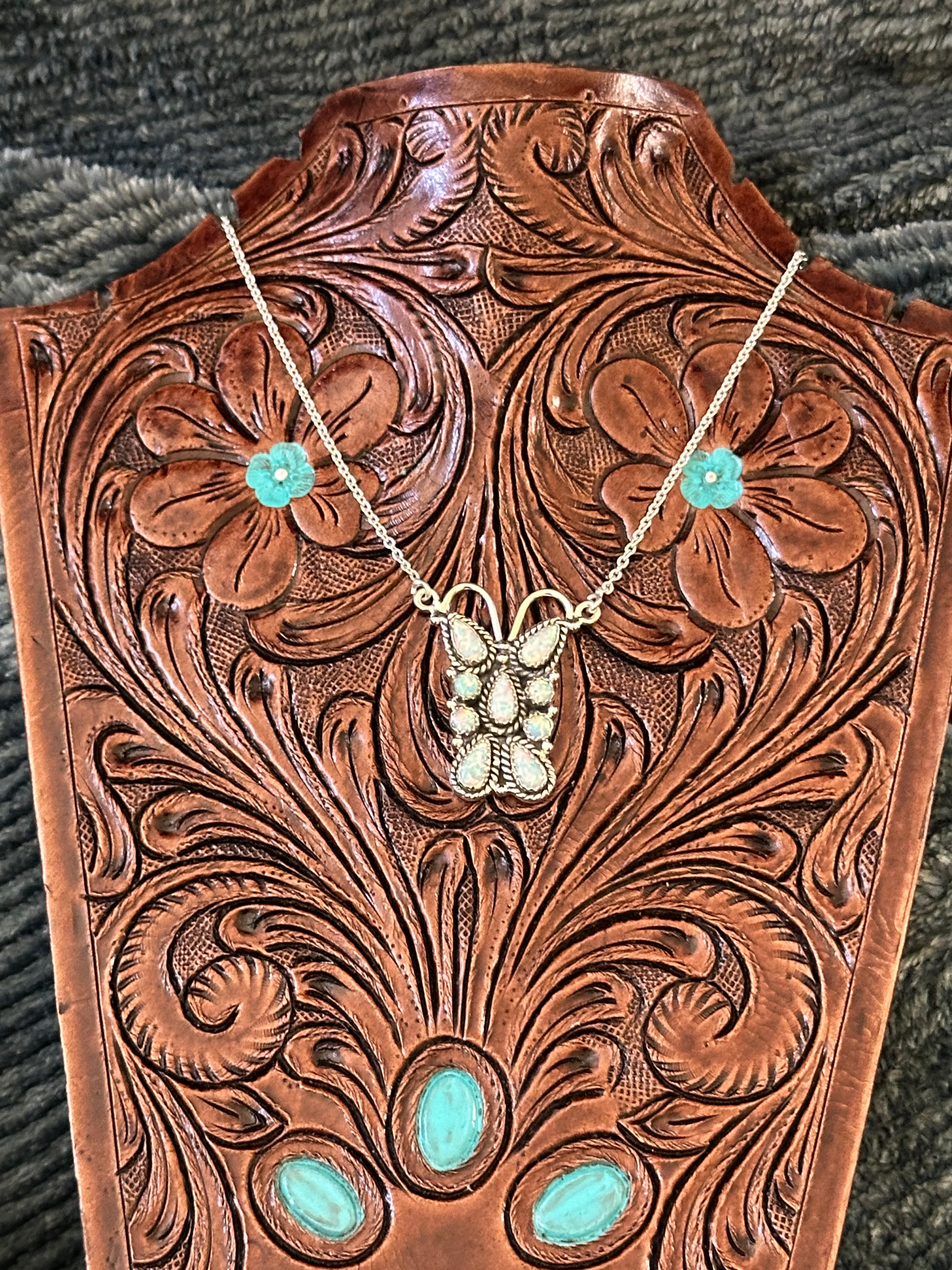 TTD “K’aalógii” Opal & Sterling Silver Cluster Necklace