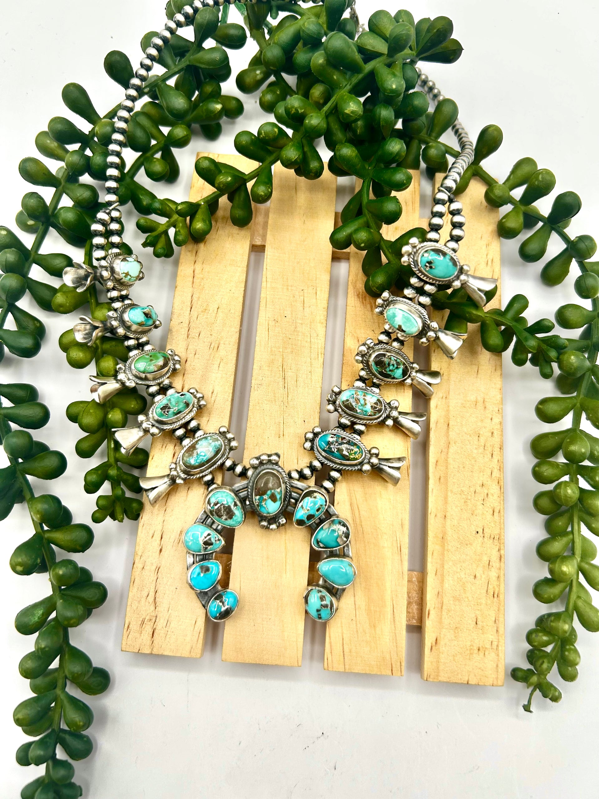 Lydia Begay Carico Lake Turquoise & Sterling Silver Necklace