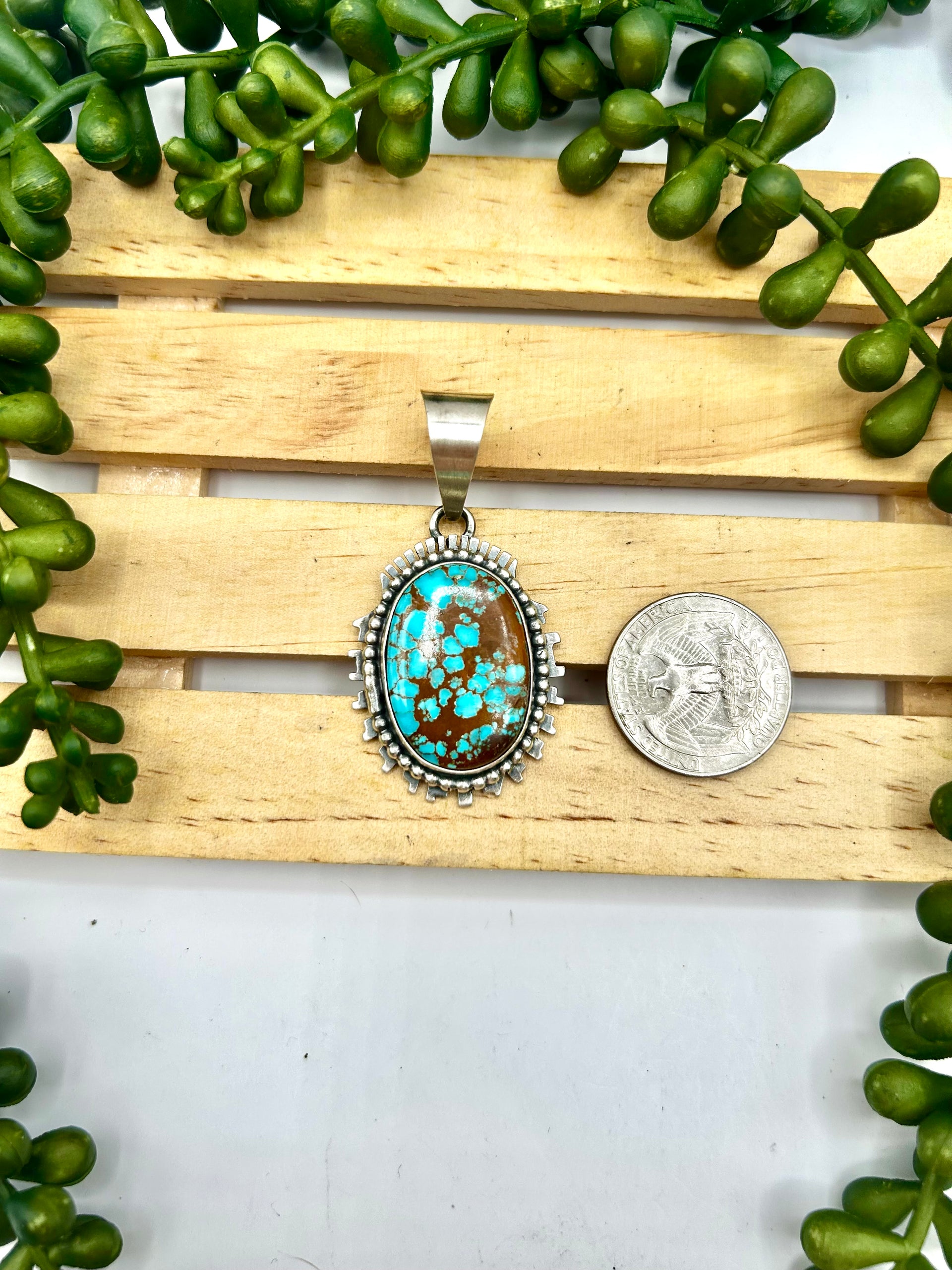 Randy Billy Mine 8 Turquoise & Sterling Silver Pendant