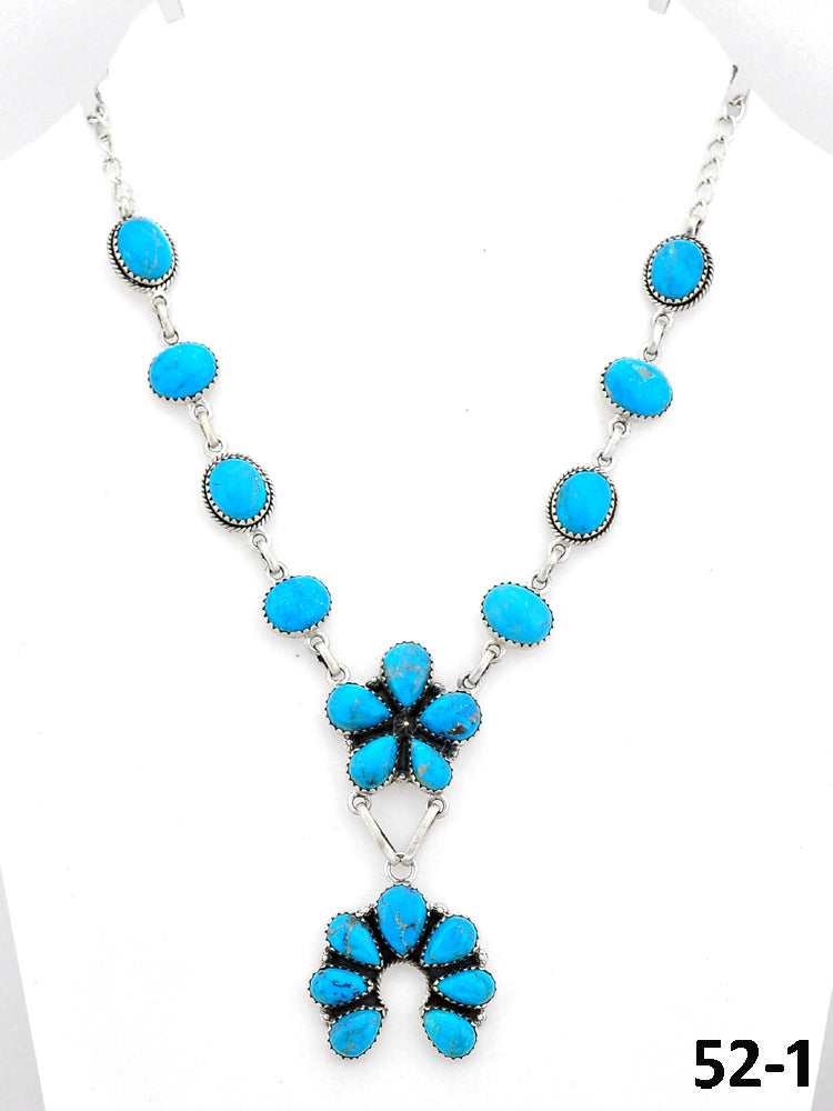 Southwest Handmade Kingman Turquoise & Sterling Silver Necklace
