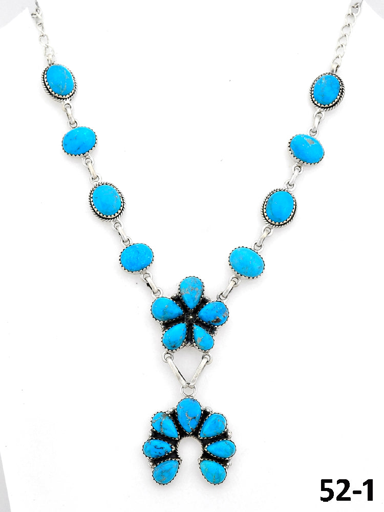 Southwest Handmade Kingman Turquoise & Sterling Silver Necklace