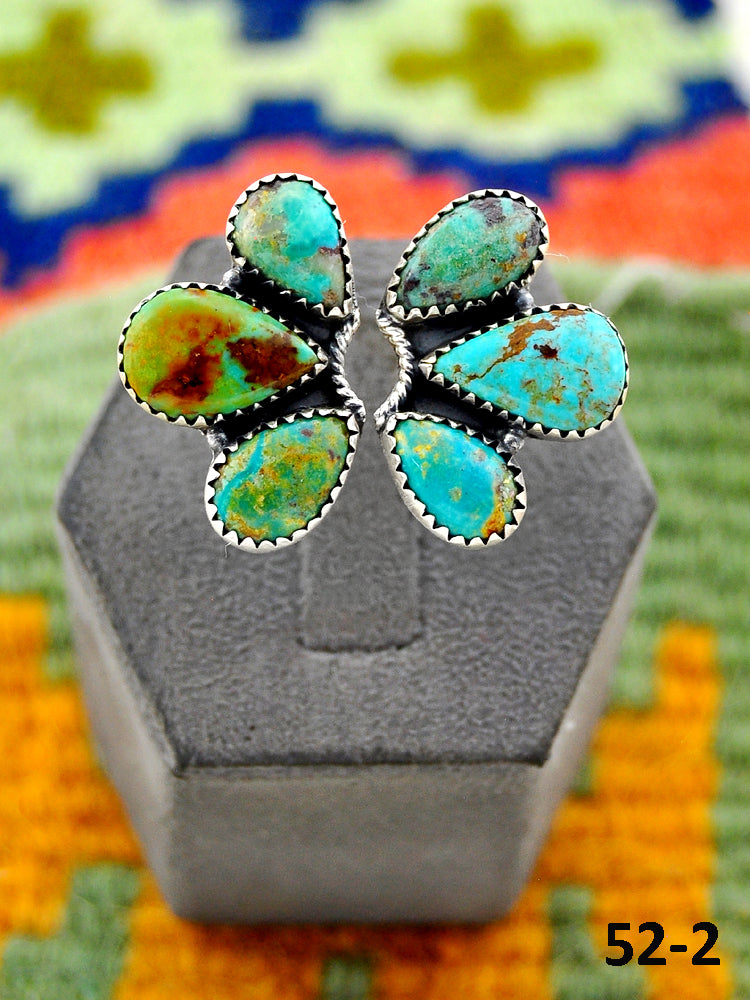 Southwest Handmade #8 Turquoise & Sterling Silver Adjustable Ring