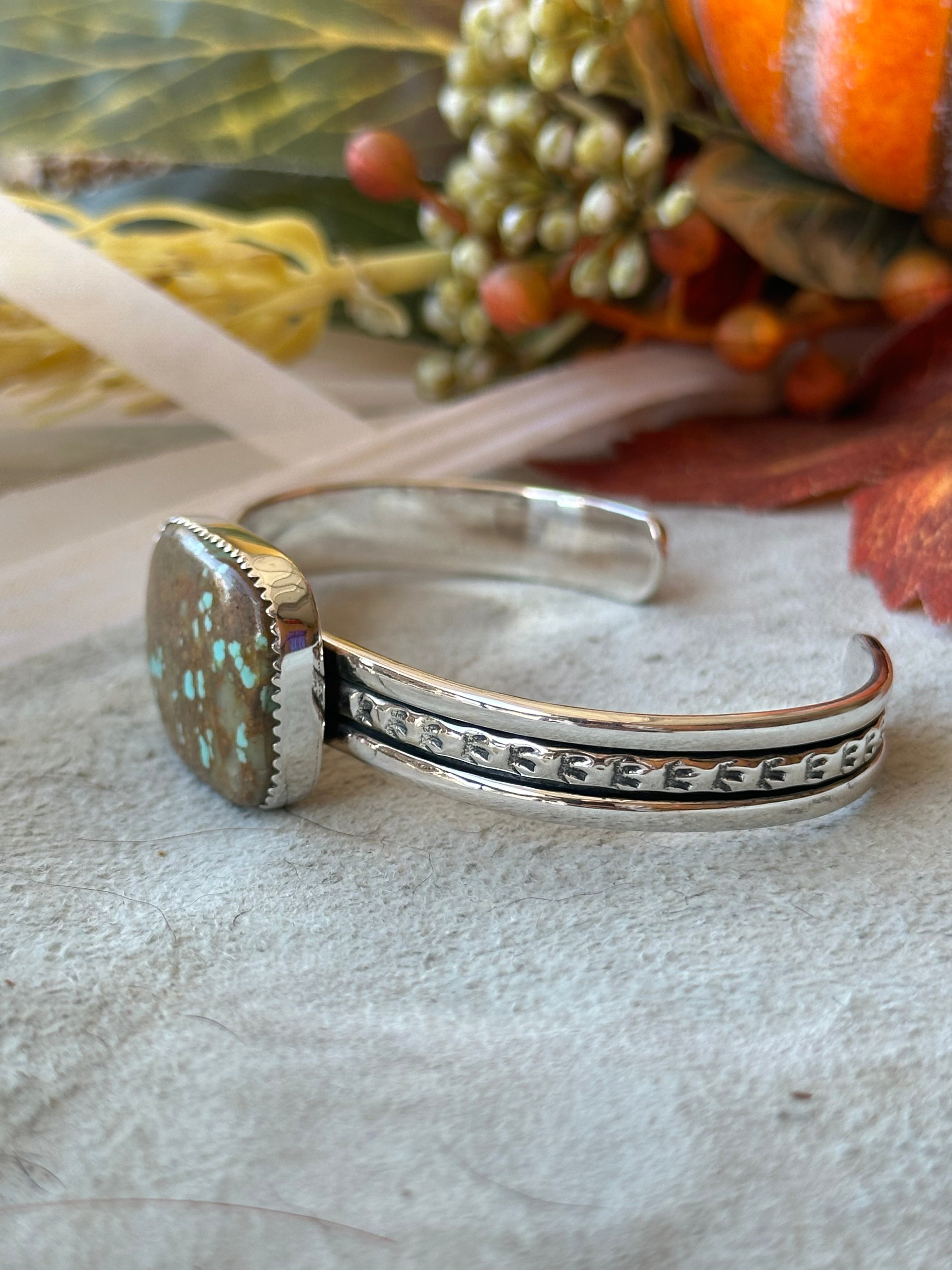 Southwest Made #8 Turquoise & Sterling Silver Cuff Bracelet