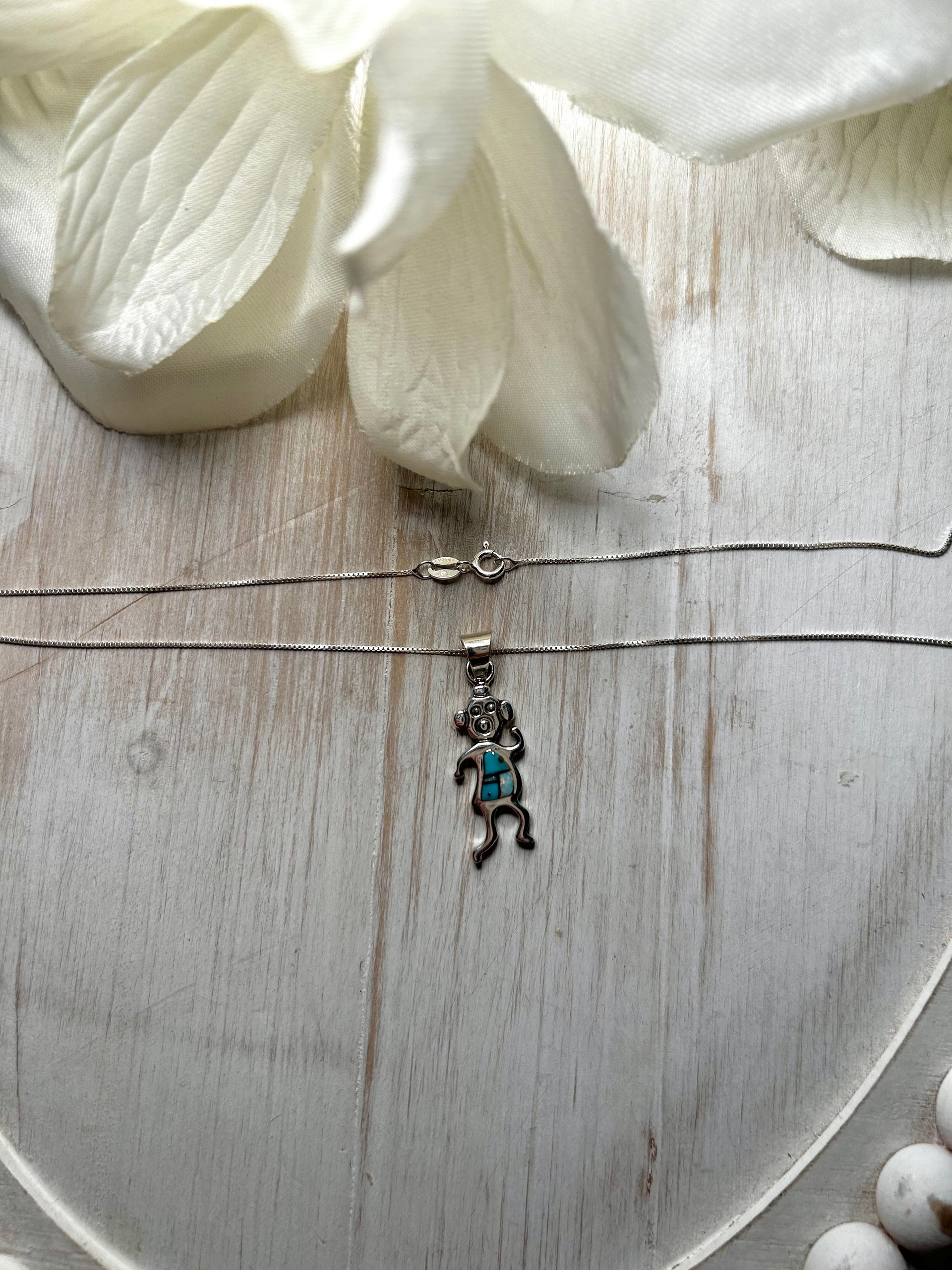 Navajo Made Multi Stone & Sterling Silver Necklace