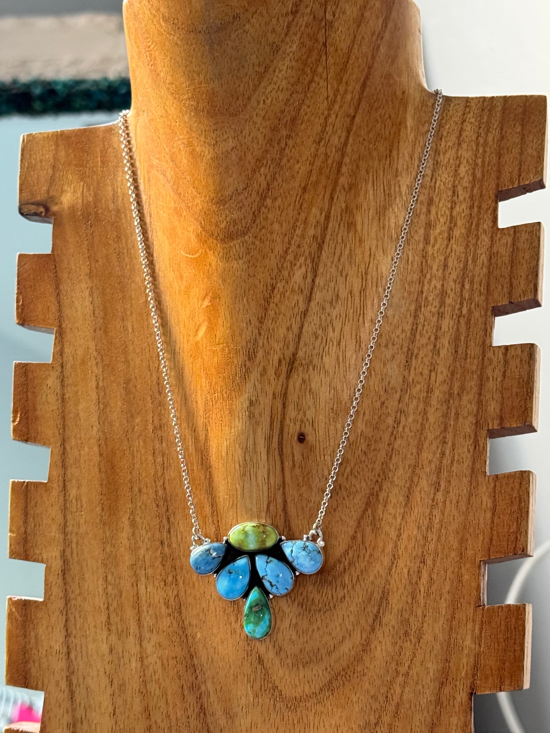 Southwest Made Multi Stone & Sterling Silver Necklace