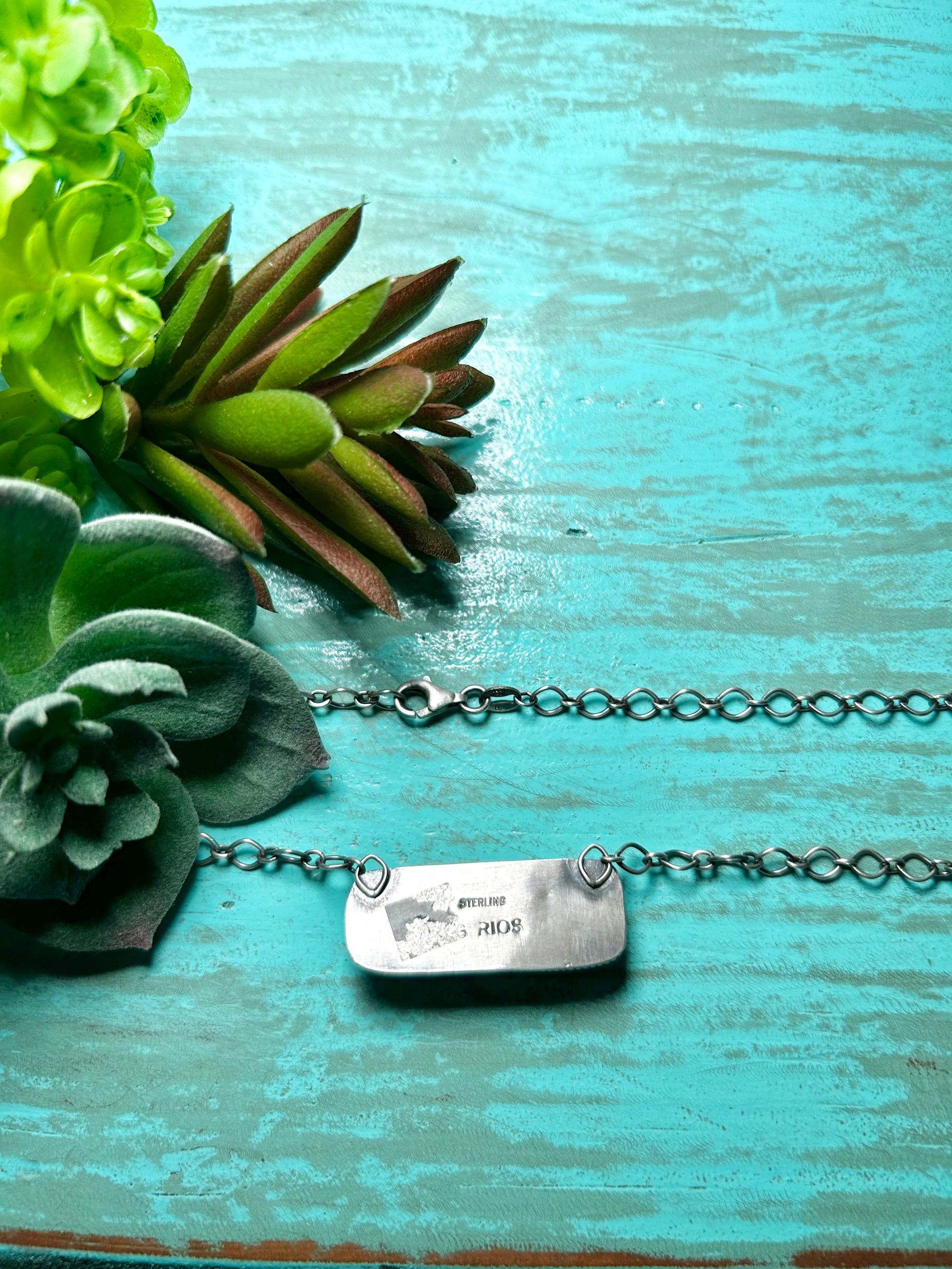 Navajo Made Pink Conch & Sterling Silver Necklace