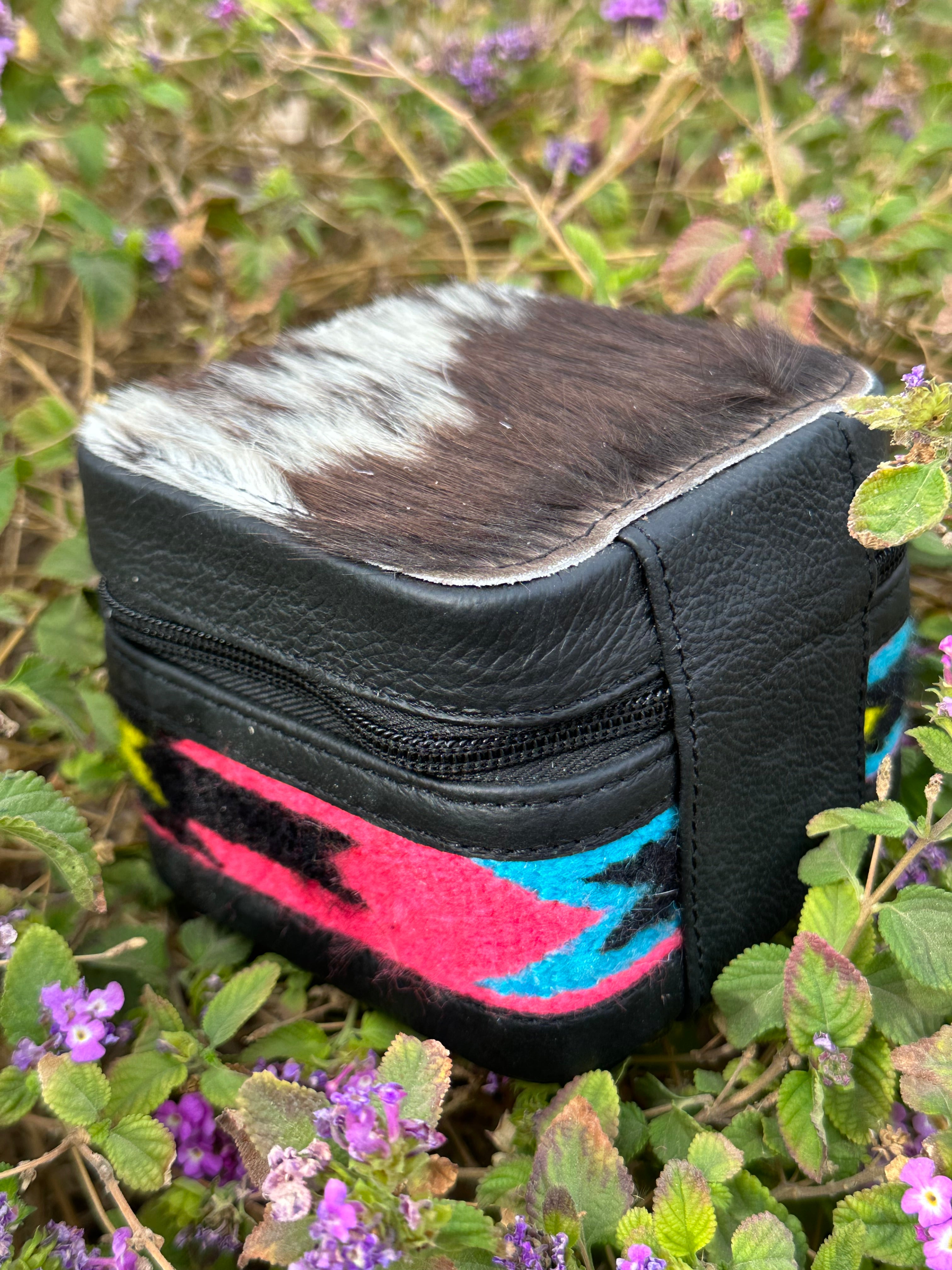 Genuine Leather Cowhide & Saddle Bag Jewelry Box