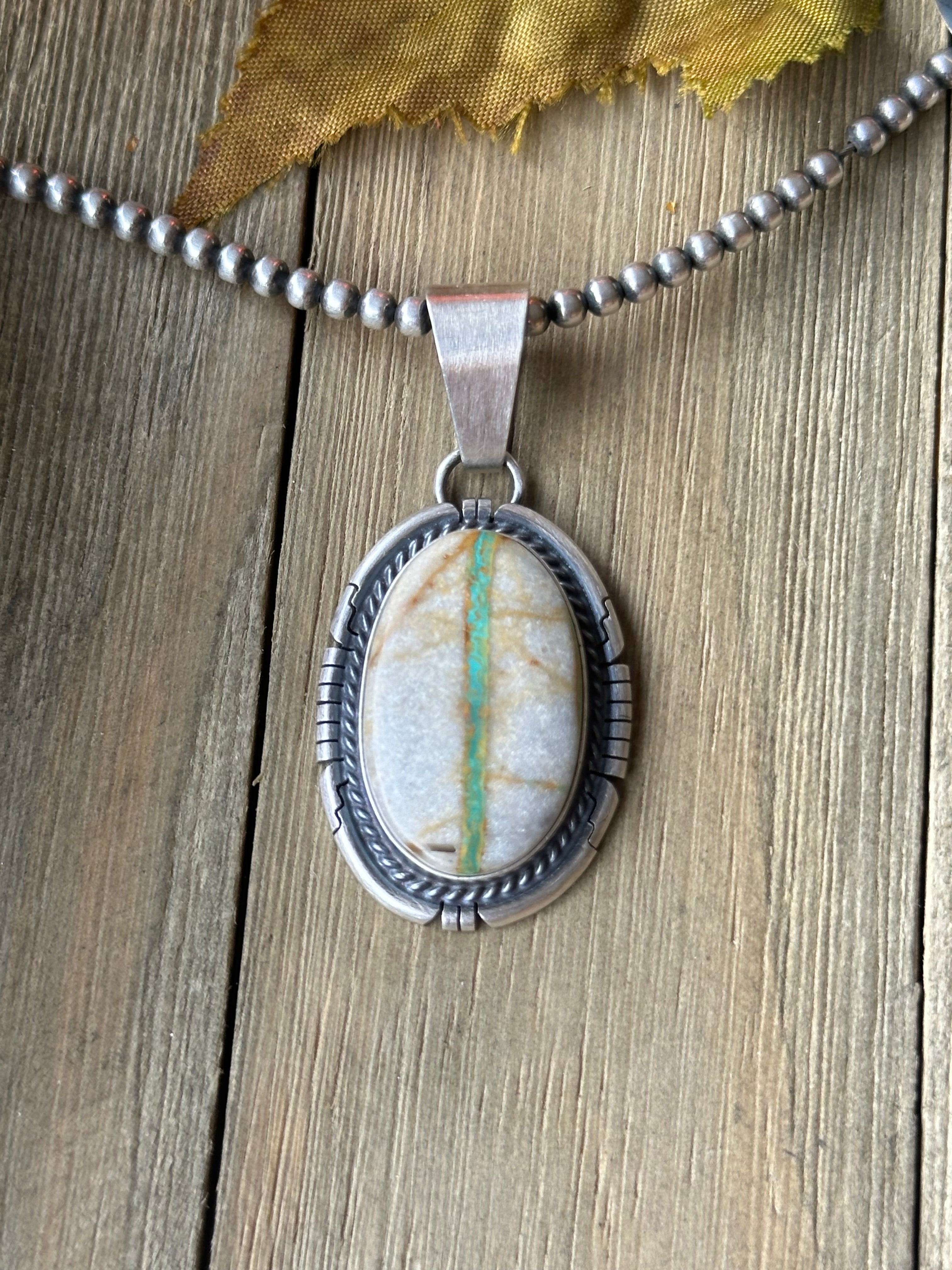 Dave Skeets Turquoise & Sterling Silver Pendant