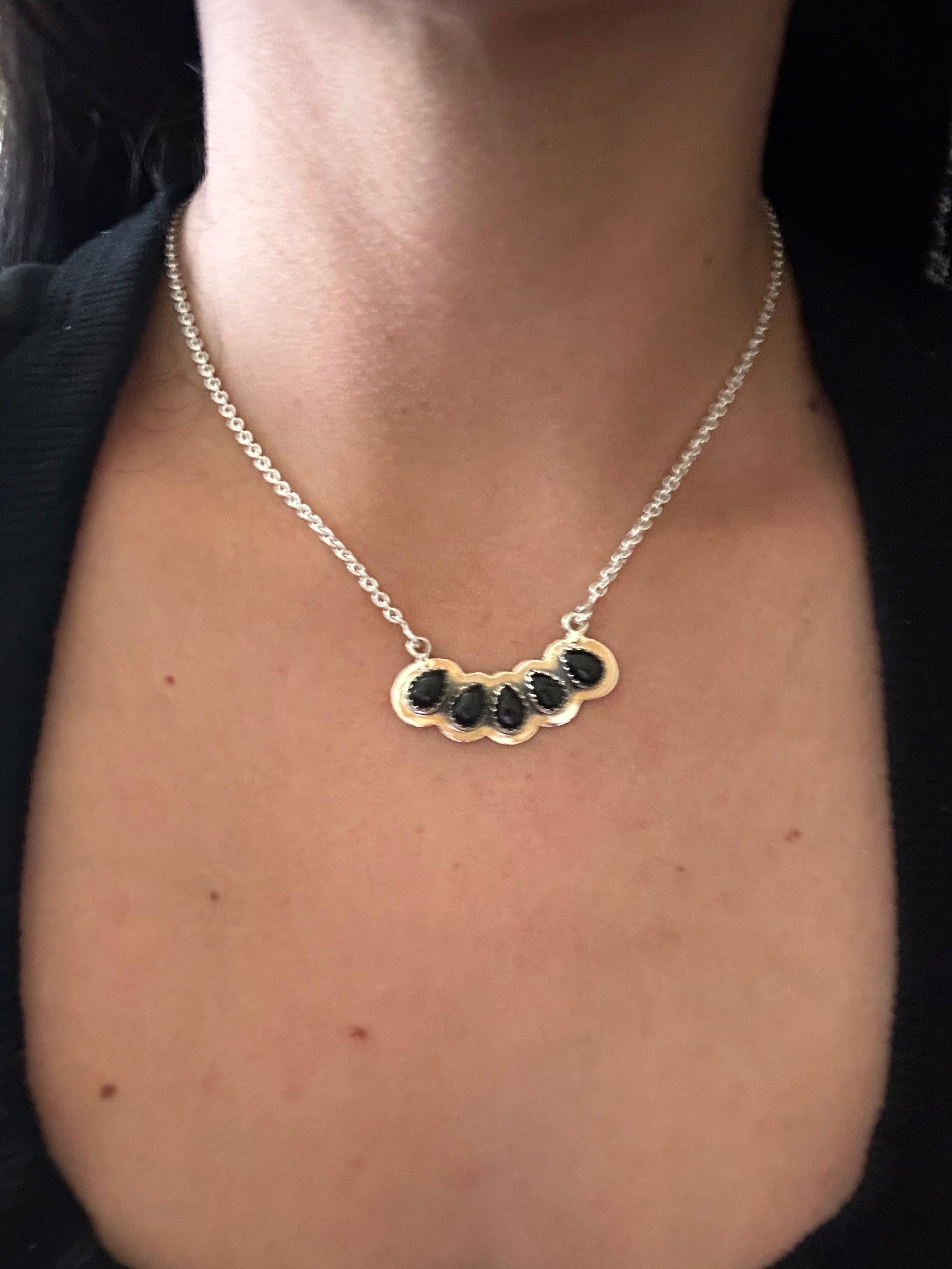 Southwest Made Onyx & Sterling Silver Necklace