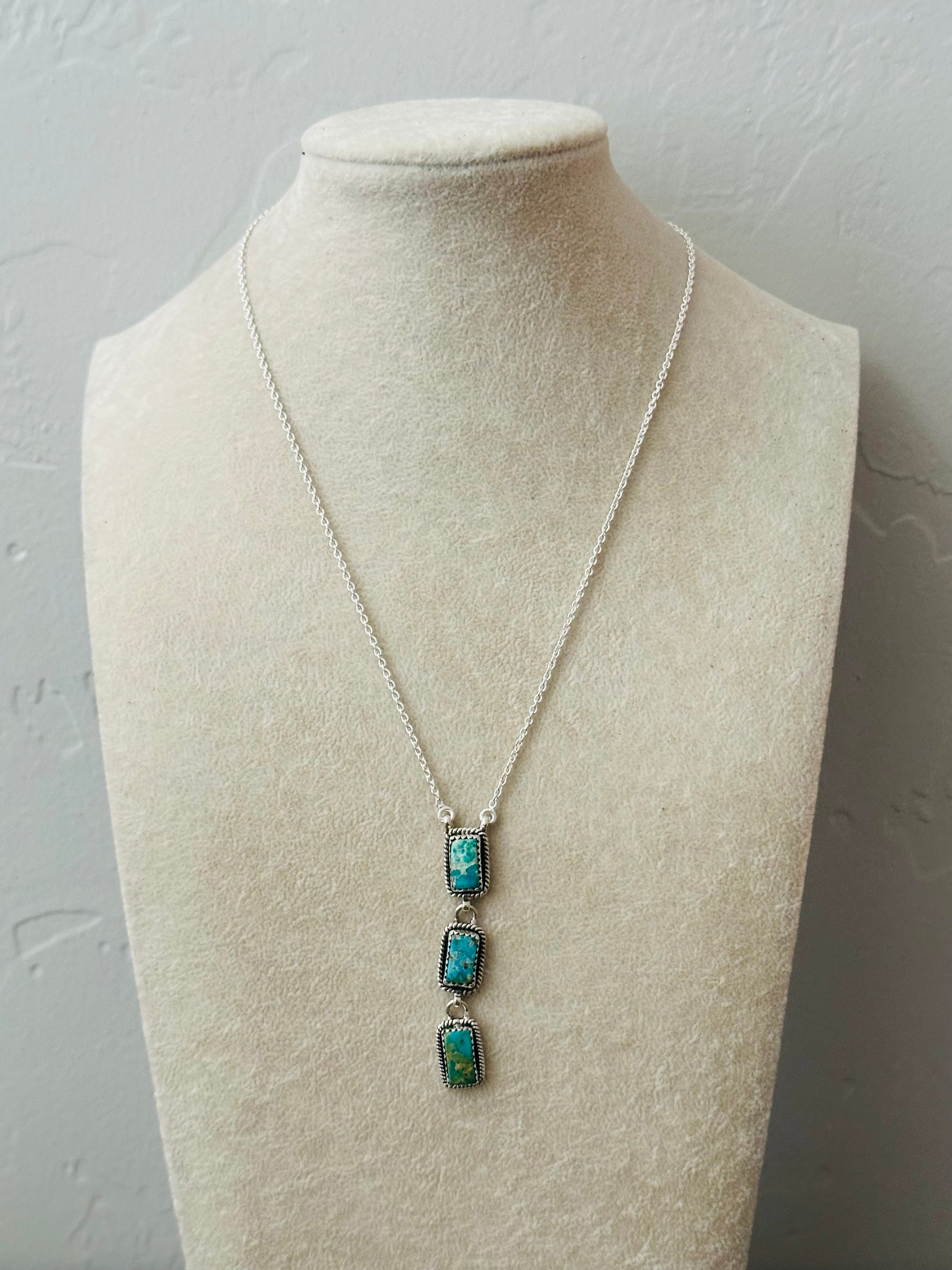 Southwest Handmade Kingman Turquoise & Sterling Silver Necklace