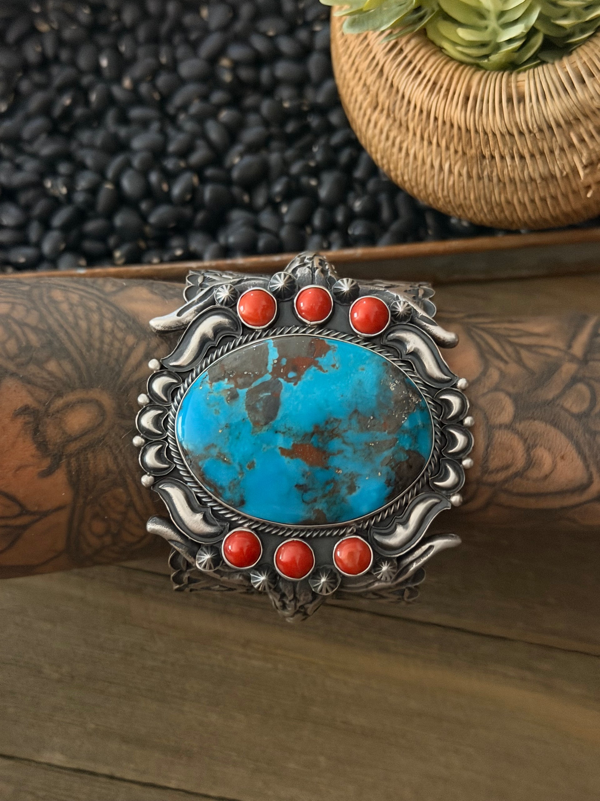Kevin Billah Multi Stone & Sterling Silver Cuff Bracelet