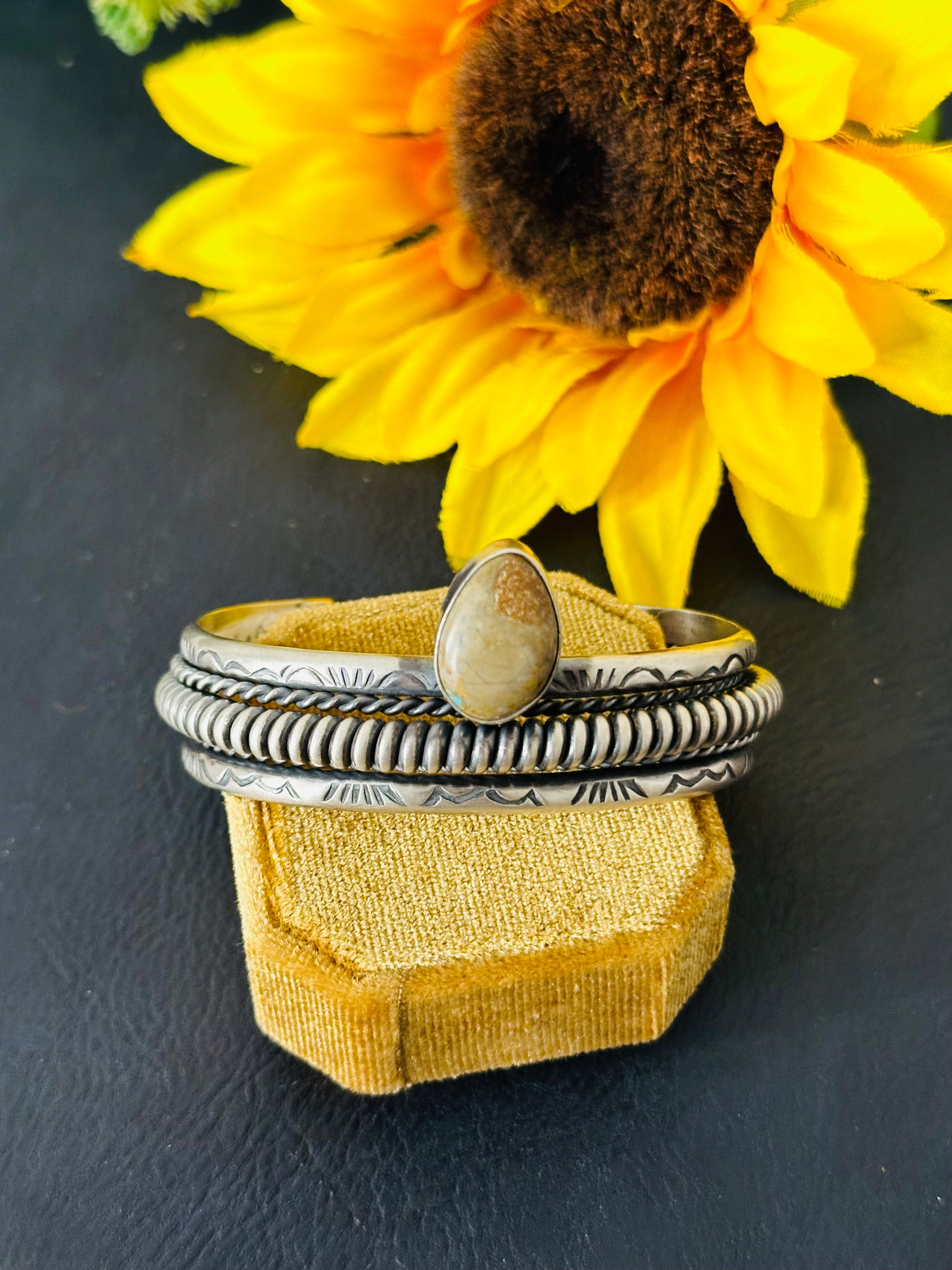 Navajo Royston Turquoise & Sterling Silver Cuff Bracelet