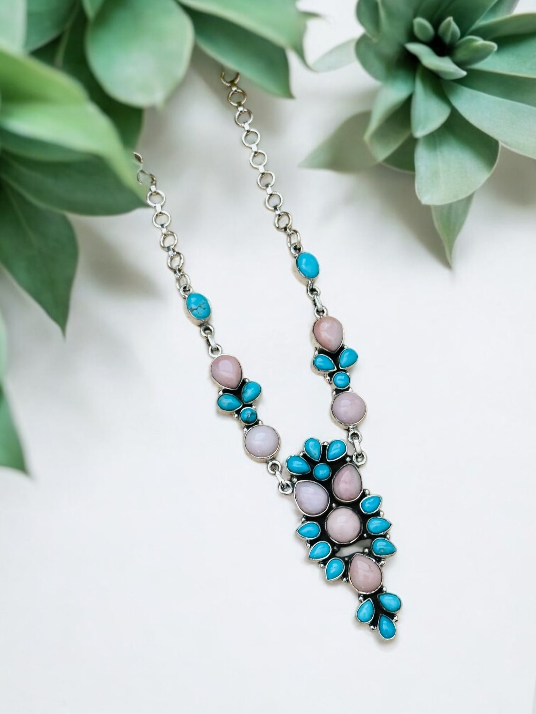 Southwest Made Multi Stone & Sterling Silver Necklace