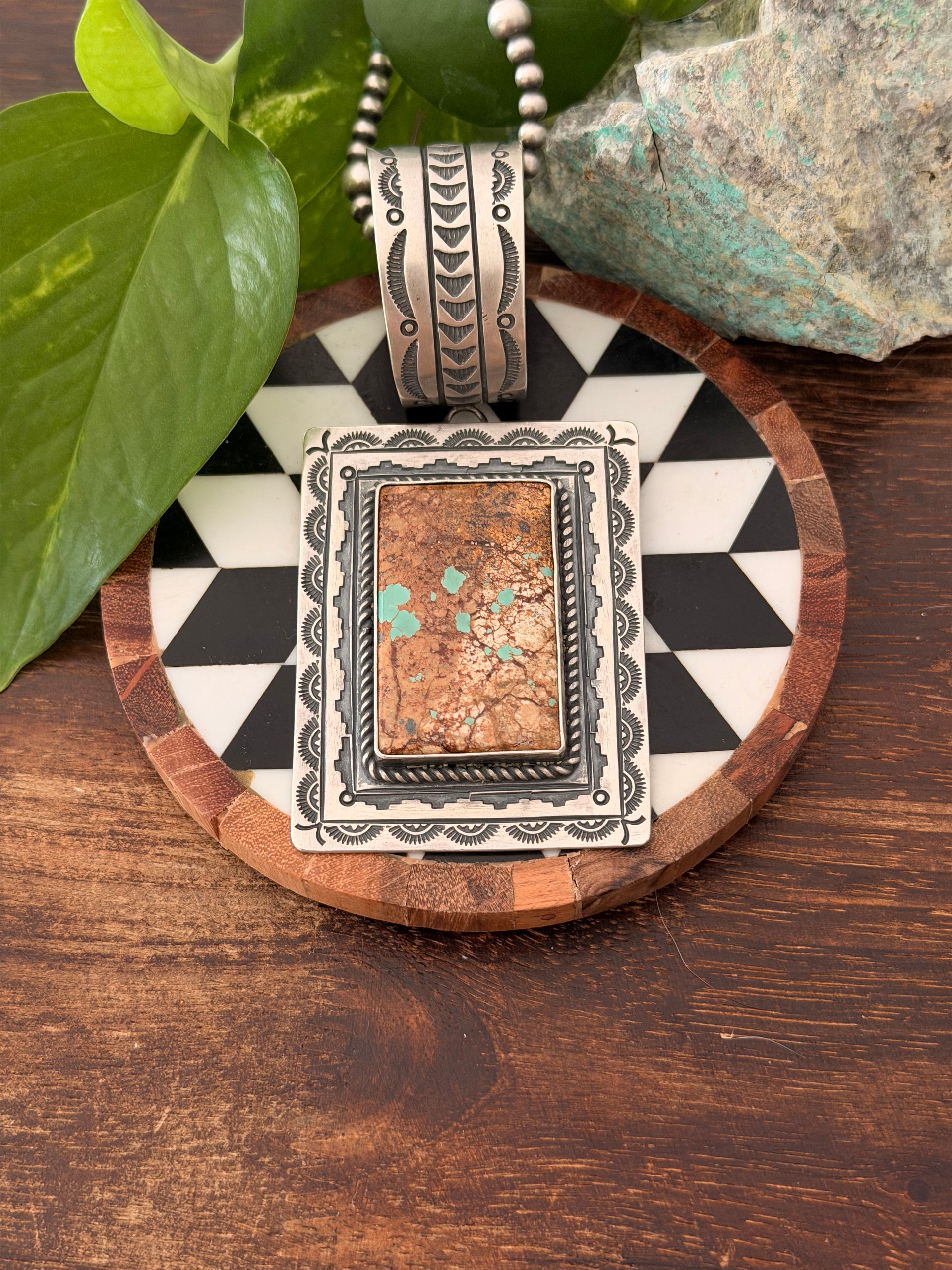 Larry Kaye Boulder Turquoise & Sterling Silver Pendant