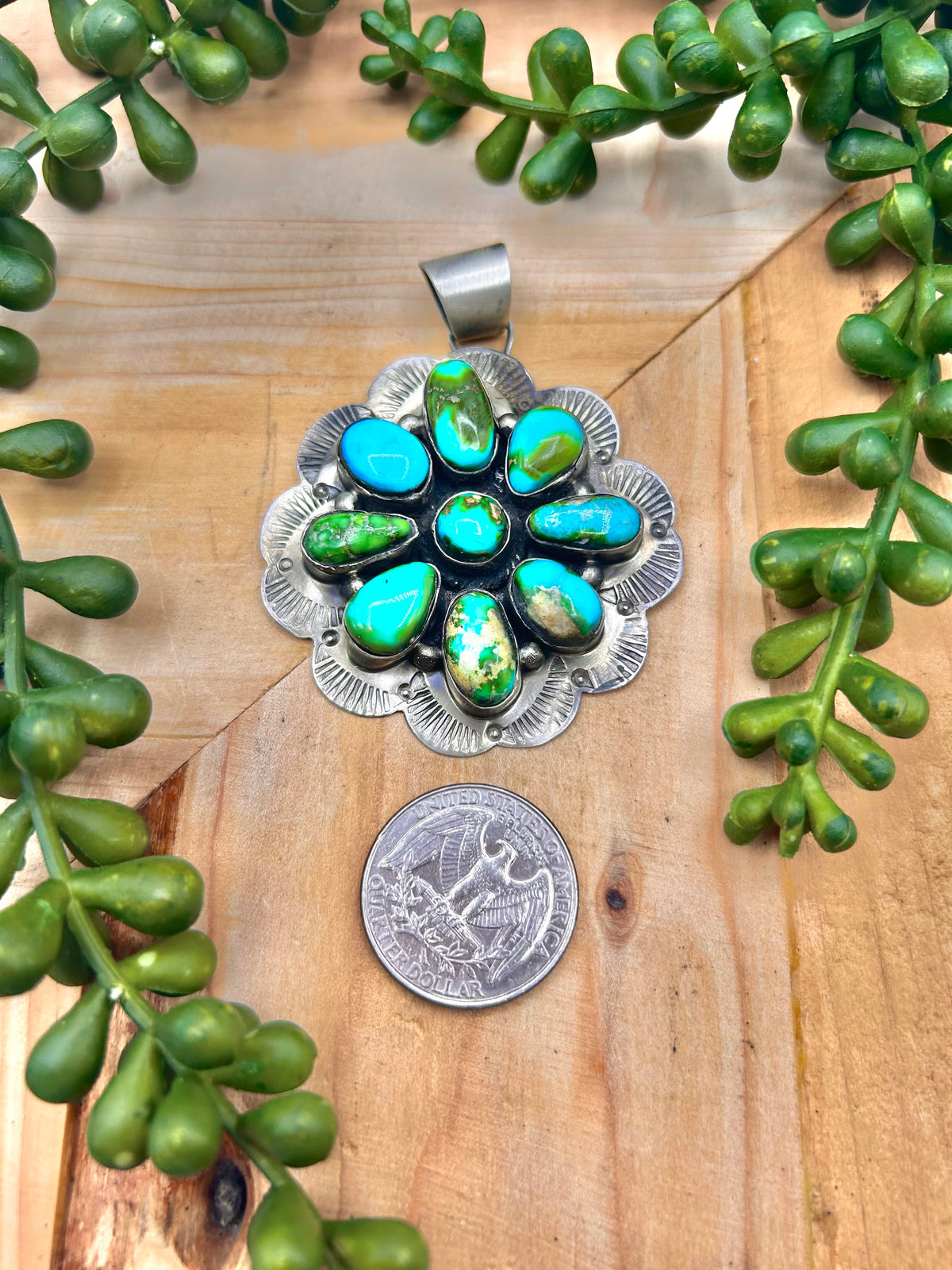 Kee Johnson Sonoran Gold Turquoise & Sterling Silver Pendant
