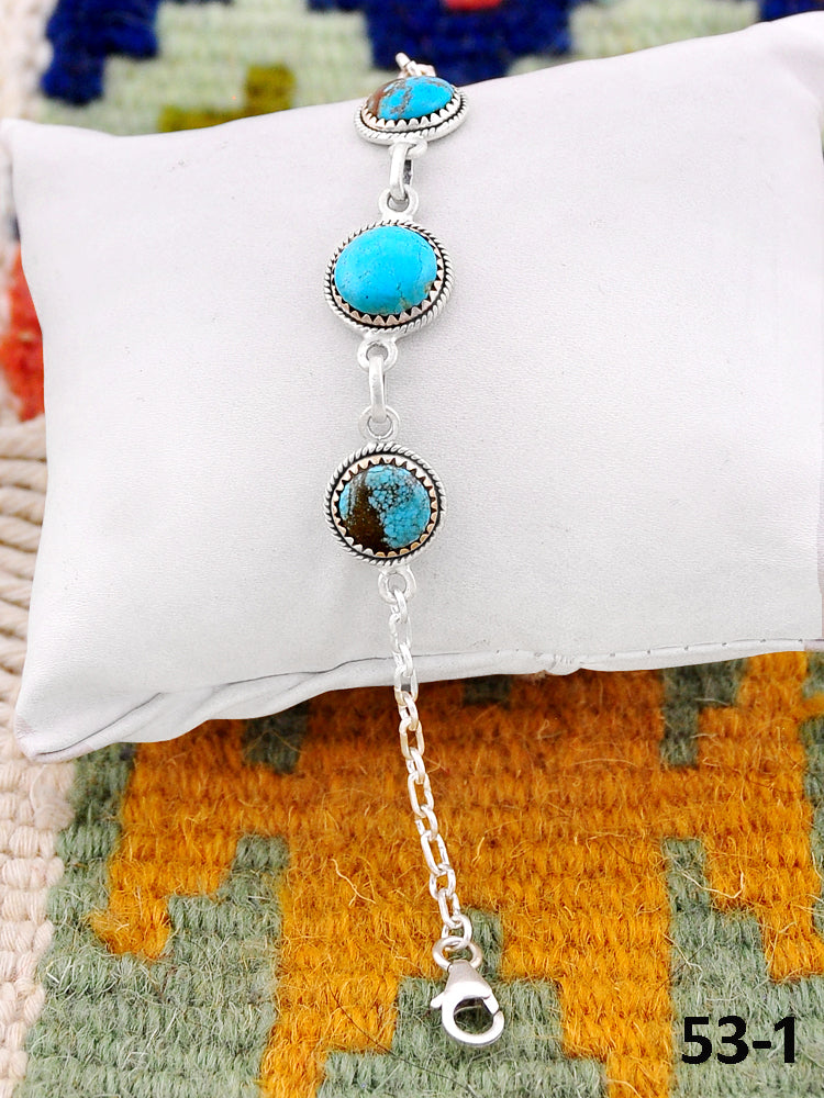 Southwest Handmade #8 Turquoise & Sterling Silver Bracelet