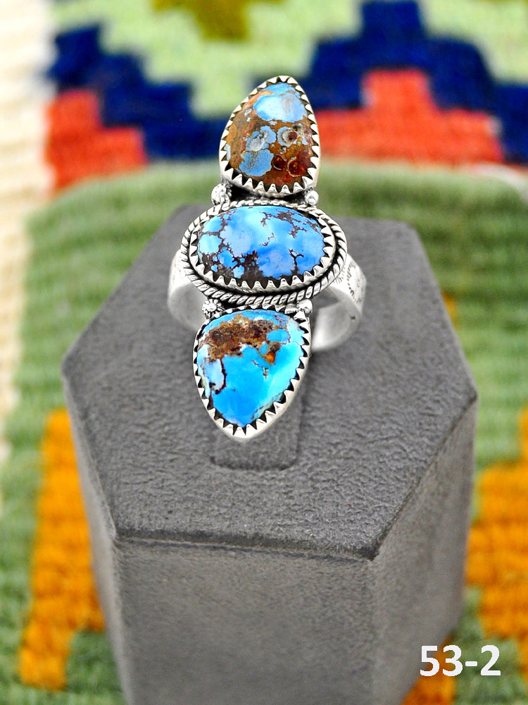 Southwest Handmade Golden Hills Turquoise & Sterling Silver Adjustable Ring