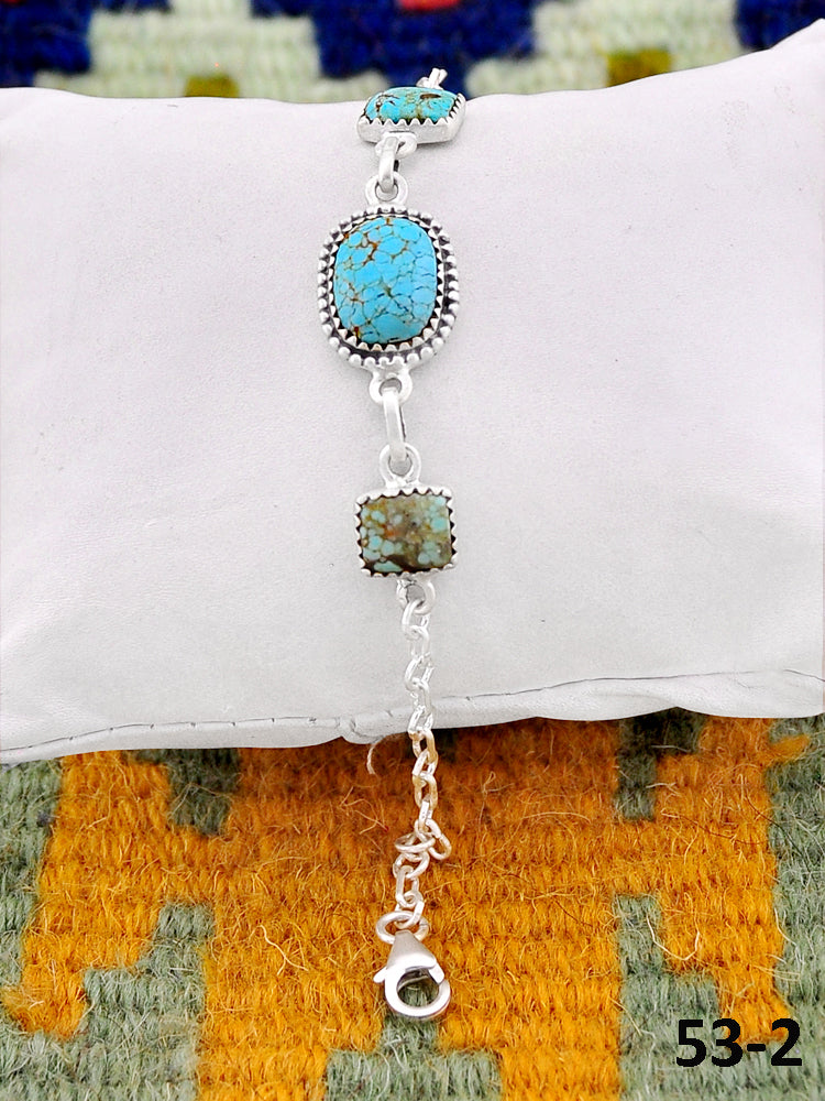 Southwest Handmade #8 Turquoise & Sterling Silver Bracelet