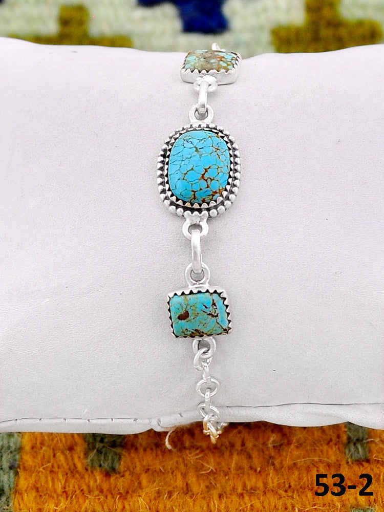 Southwest Handmade #8 Turquoise & Sterling Silver Bracelet