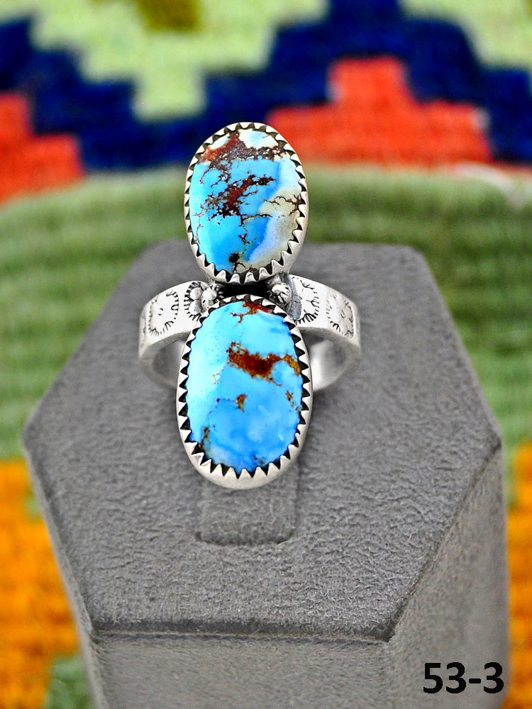 Southwest Handmade Golden Hills Turquoise & Sterling Silver Adjustable Ring