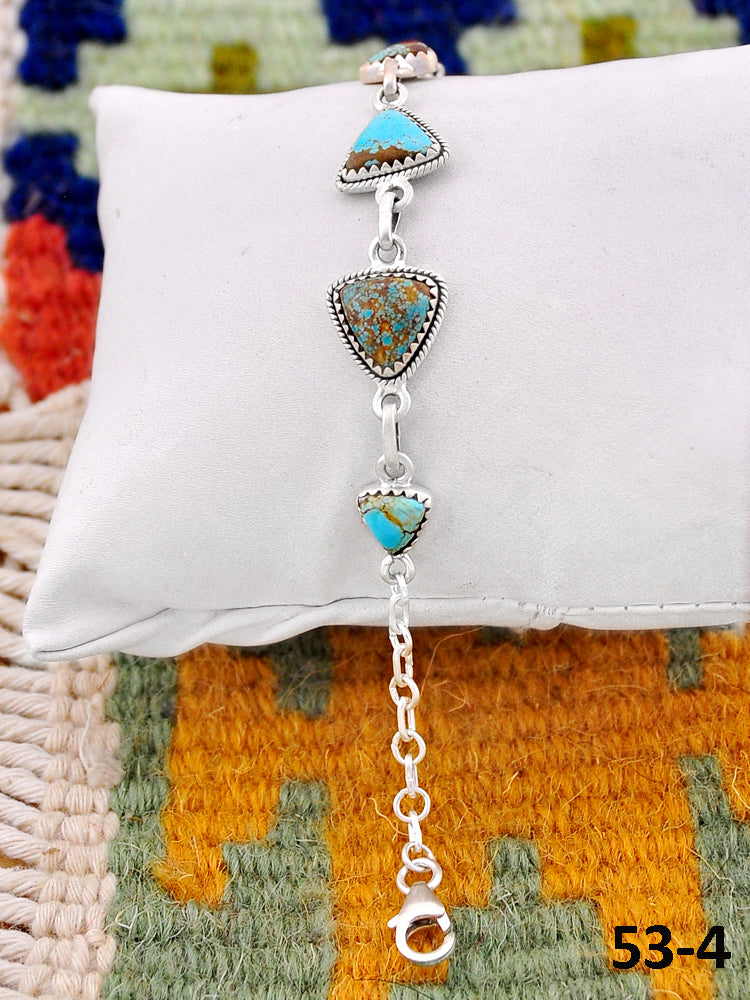 Southwest Handmade #8 Turquoise & Sterling Silver Bracelet