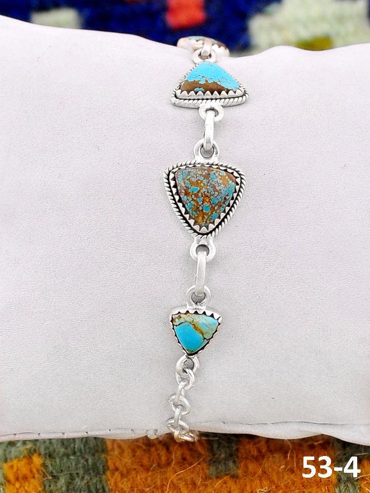 Southwest Handmade #8 Turquoise & Sterling Silver Bracelet